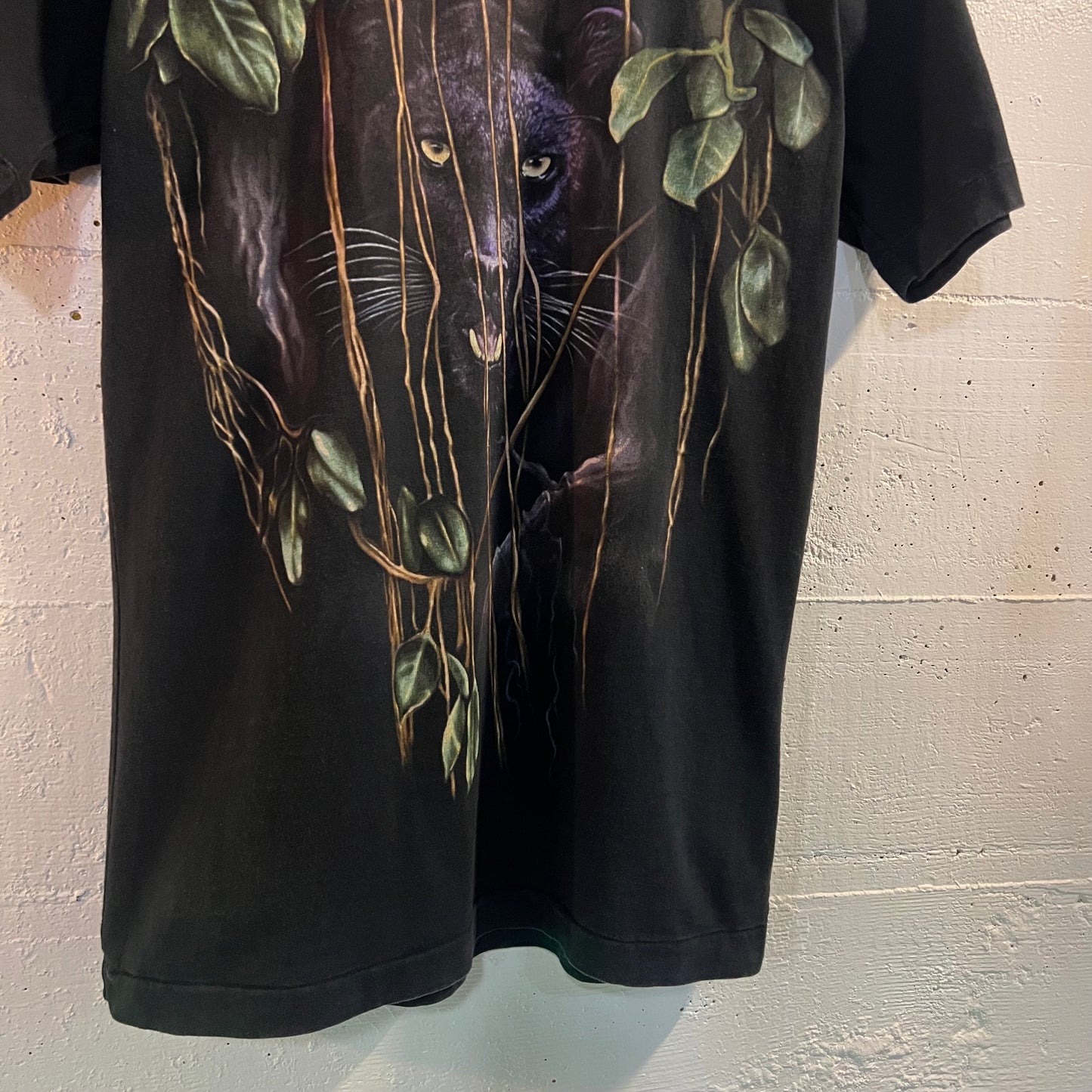 Vintage San Pedro 'Belize' Panther Single Stitch T-Shirt - Size Medium - Black/Multi