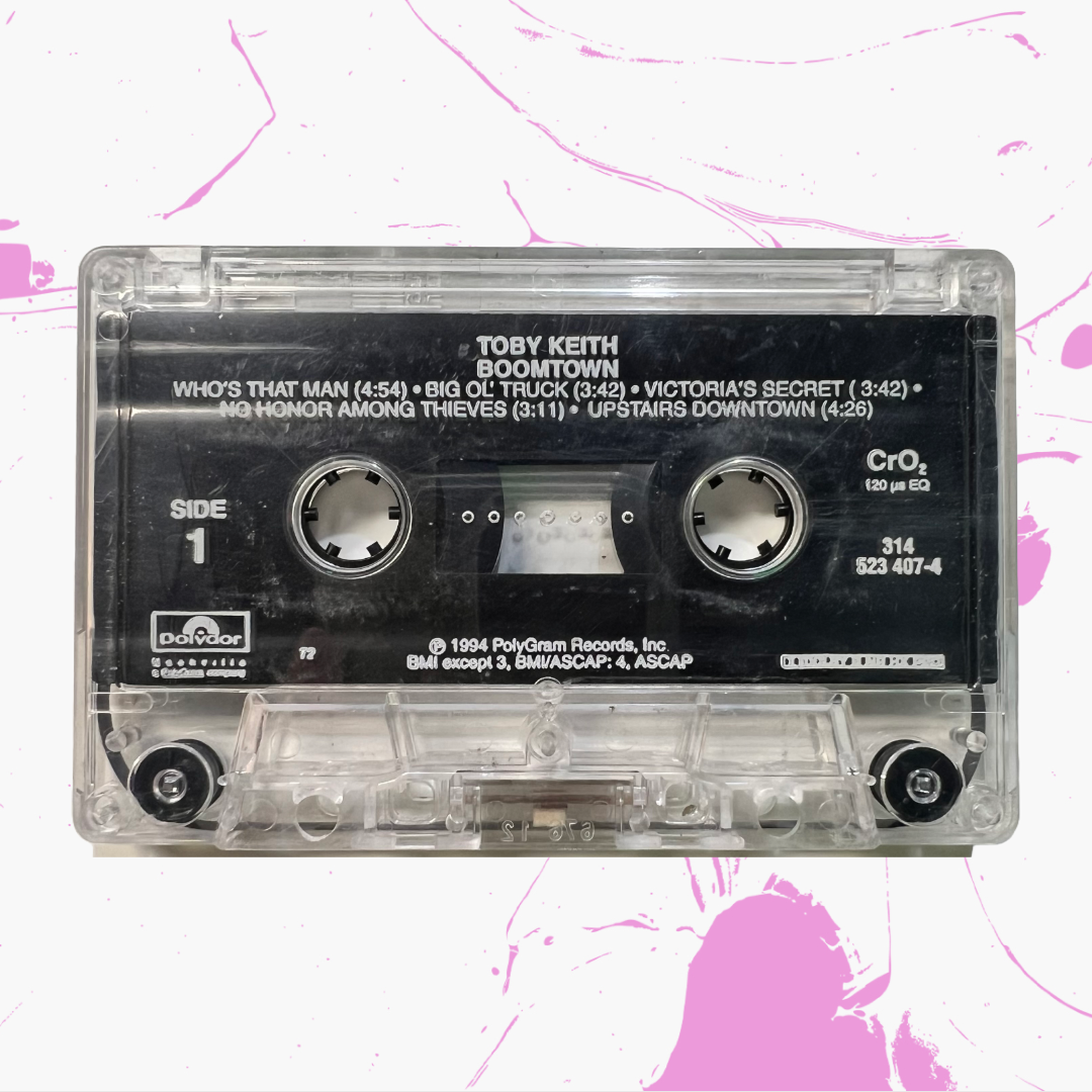 Vintage 1994 Toby Keith 'Boomtown' Cassette Tape