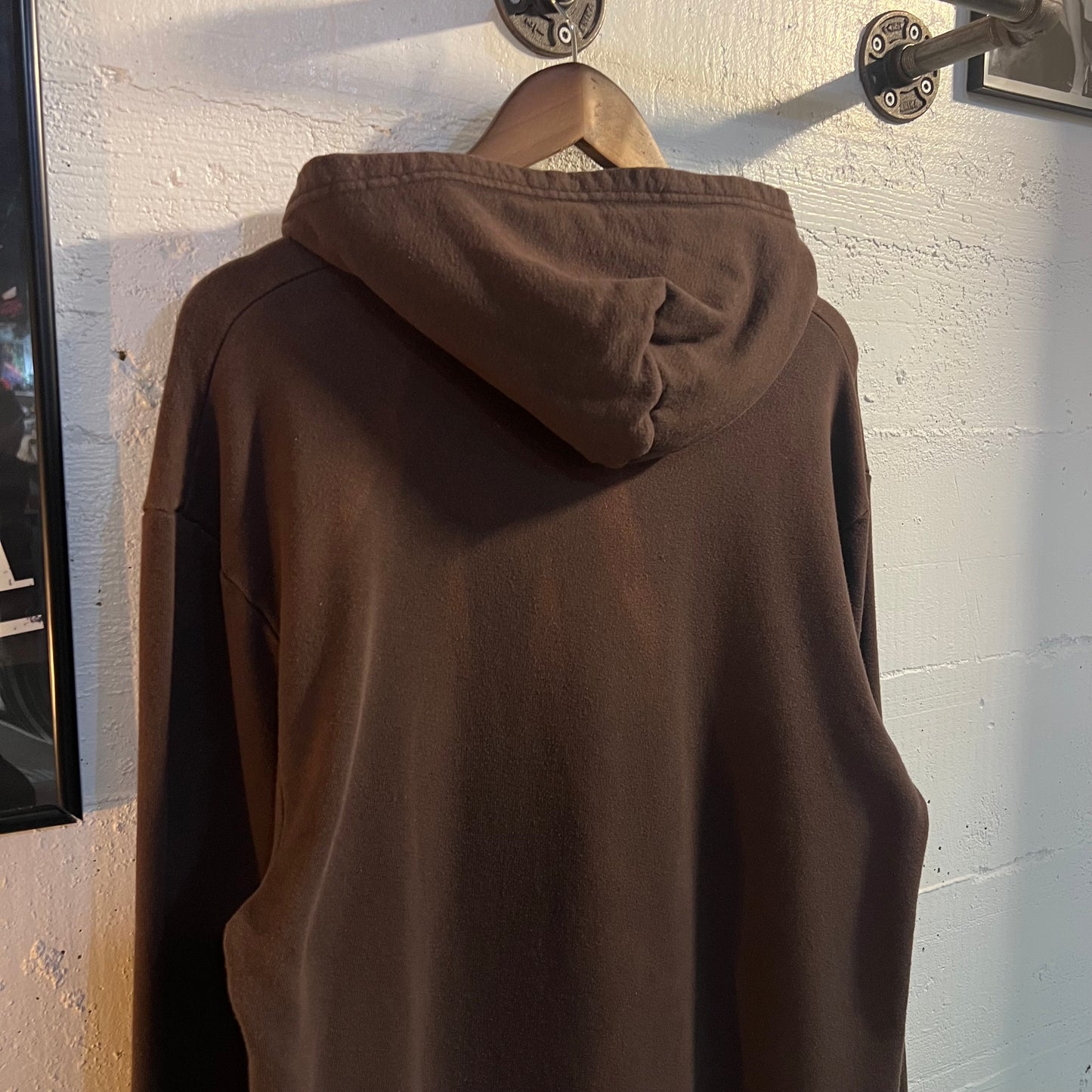 Vintage 2000's American Apparel Blank Zip Up Sweatshirt - Size XL - Brown - Made In USA
