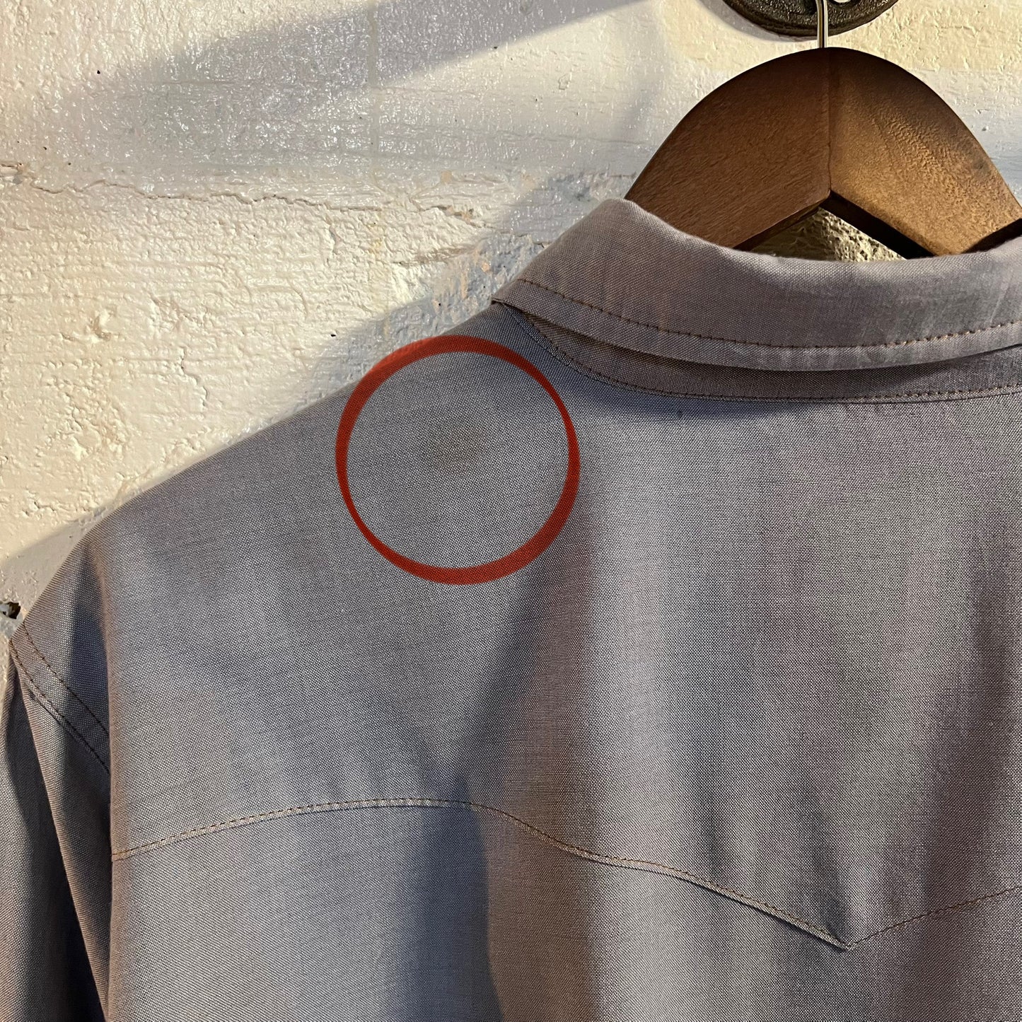 Vintage Wrangler Western Chambray Pearl Snap Shirt - Size X-Large (17) - Light Blue