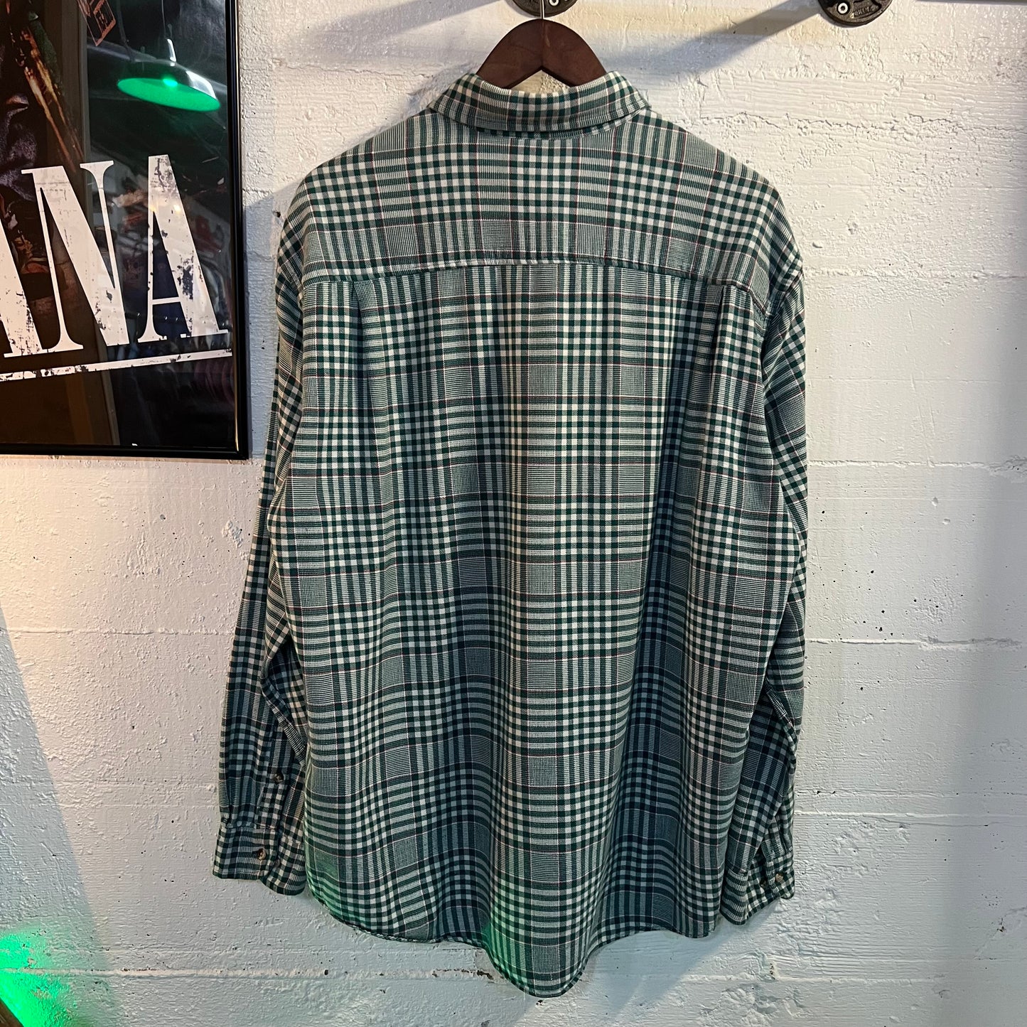 Vintage 90's High Sierra Cotton Plaid Flannel Shirt - Size XL - Green/White/Red