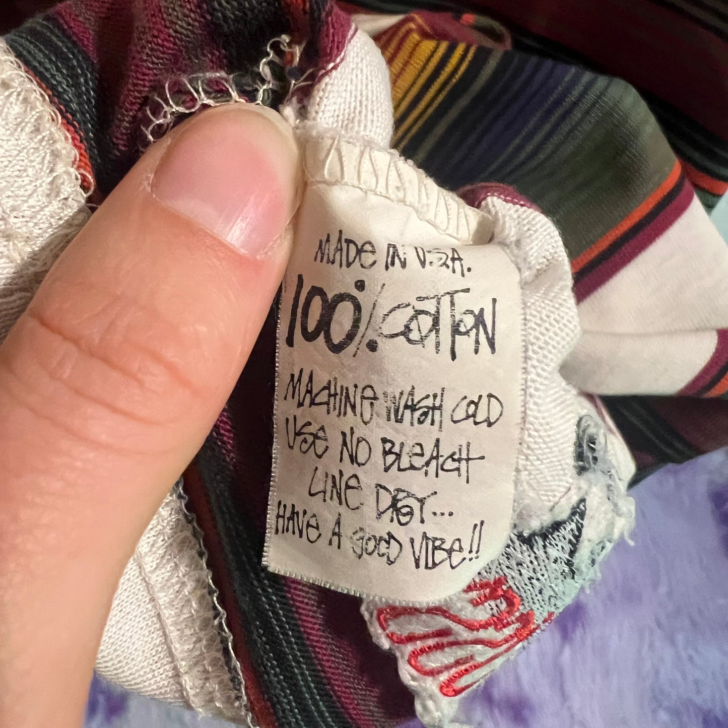 Vintage 80's Stüssy Embroidered Crown Striped Tom Tom Pocket T-Shirt
- Size Medium - Made In USA