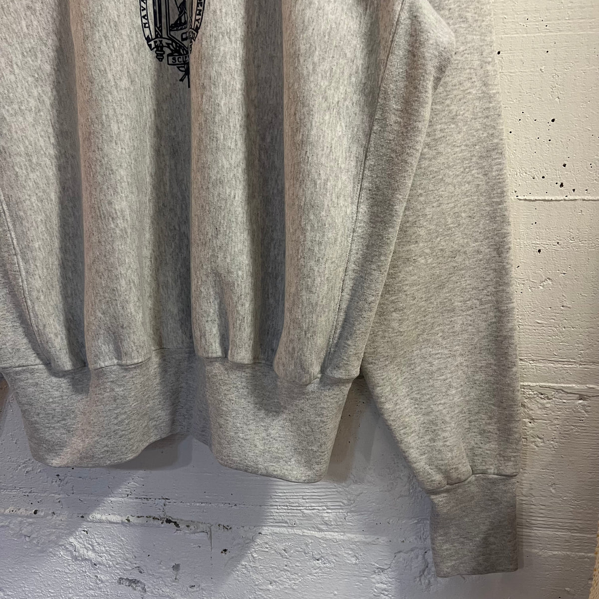 Vintage 90’s Navy U.S. Naval Academy Reverse Weave Crewneck Sweatshirt - Size Medium - Made In USA - Heather Grey/Navy