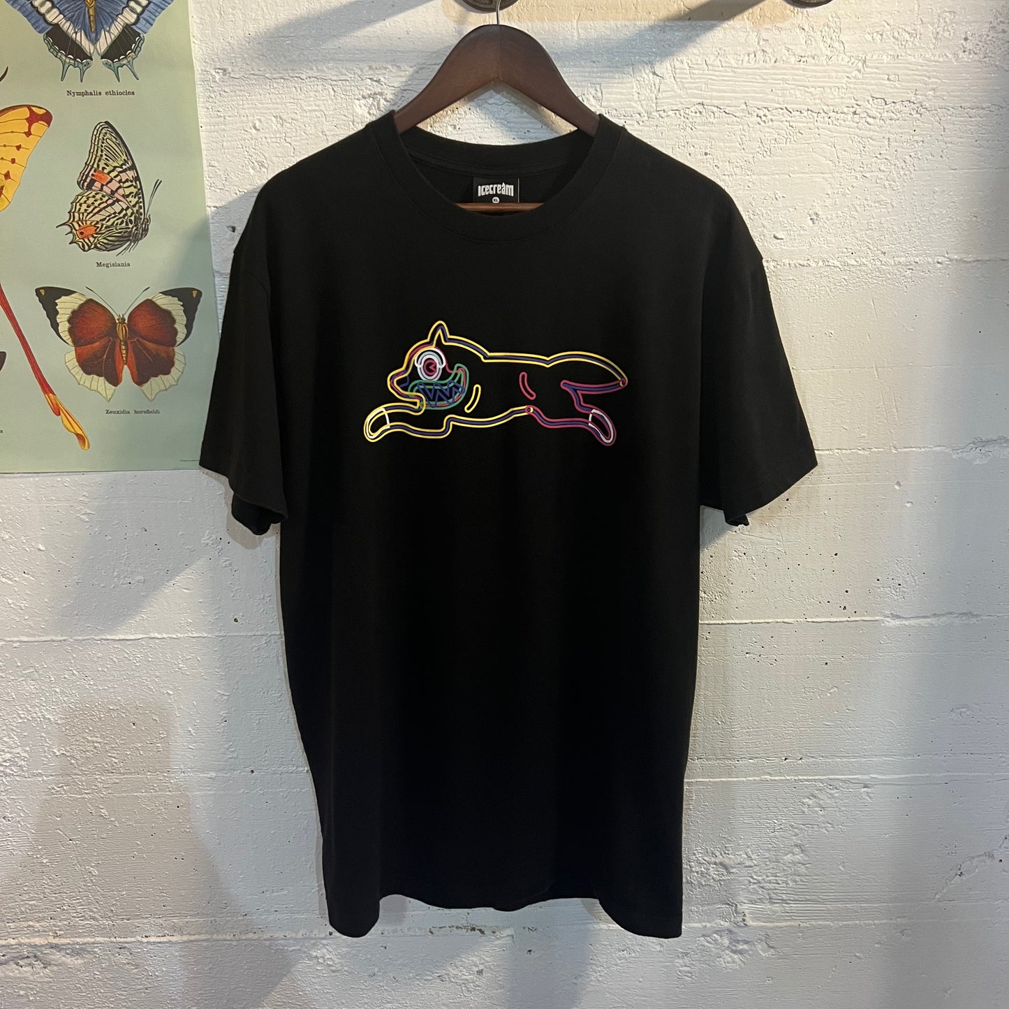 *Pre-Owned* Ice Cream Running Dog T-Shirt - Size Large - Black