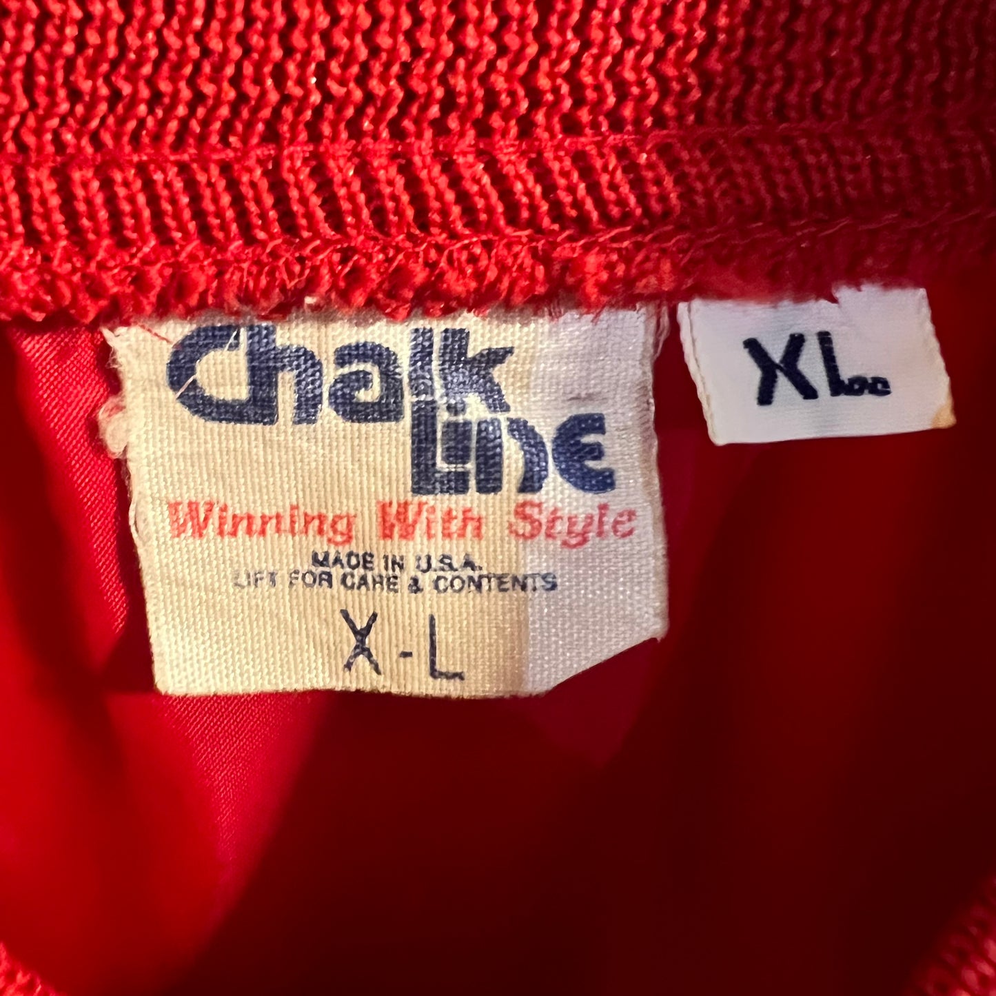 Vintage 1980's Super Bowl XX (Twenty) Chalk Line Jacket - Size XL - Made In USA - Red