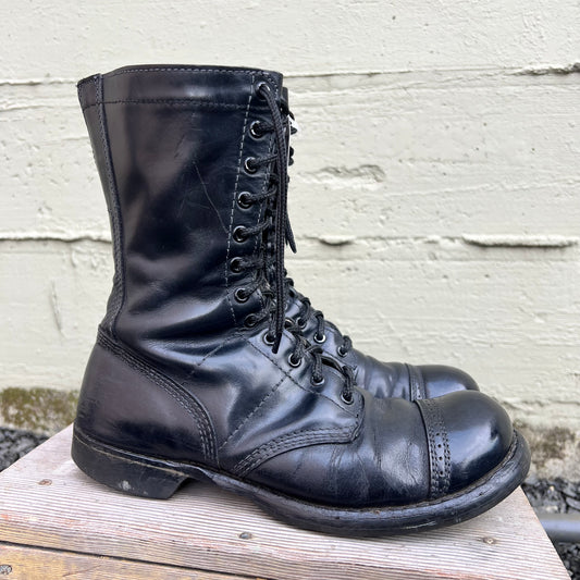True Vintage 50's/60's Corcoran Leather Paratrooper Jump Boots - Size 9.5 - Made In USA - Black Leather