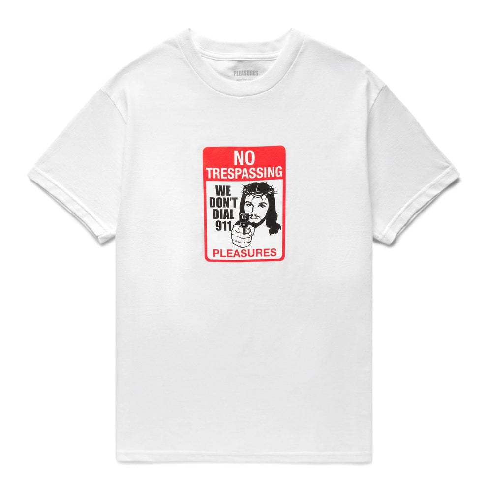 *New* Pleasures 'Trespass' T-Shirt - Size Medium - White