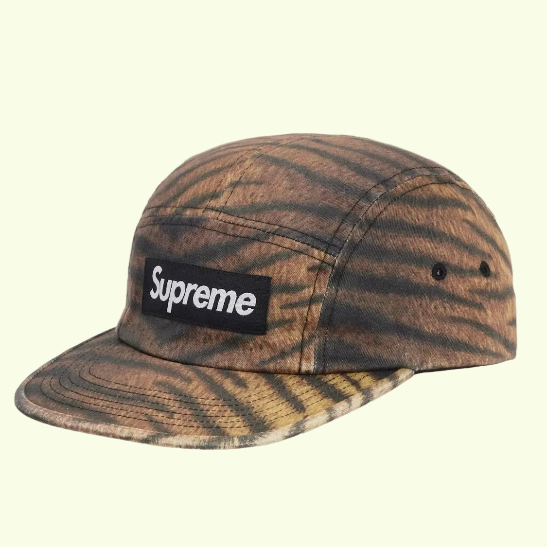 *New* Supreme Washed Chino Twill Camp Cap - Tiger Print - O/S - FW25 - Made In USA