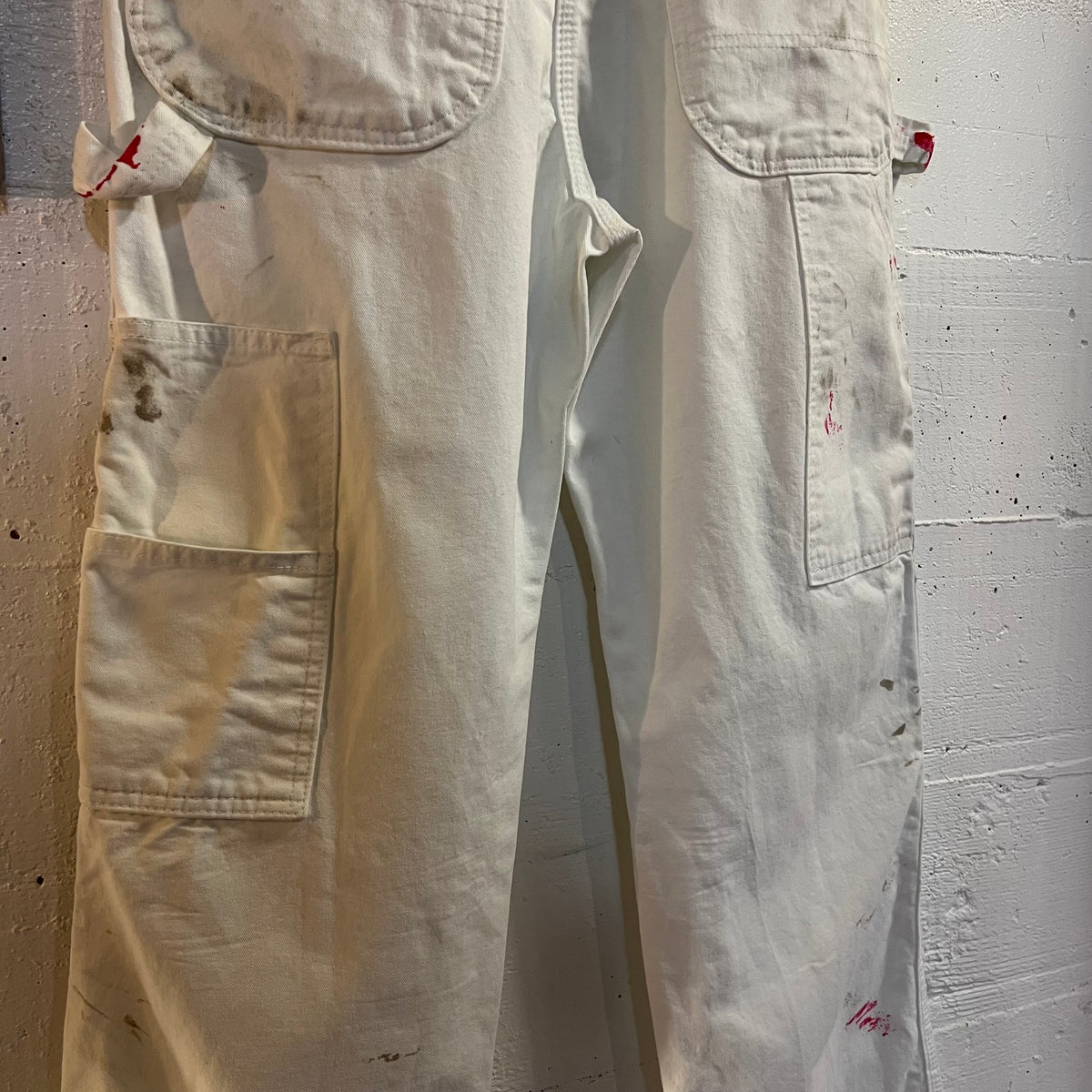 Dickies Distressed Relaxed Fit Utility Painter's Pants - Size 33" x 34" - White - 100% Cotton
