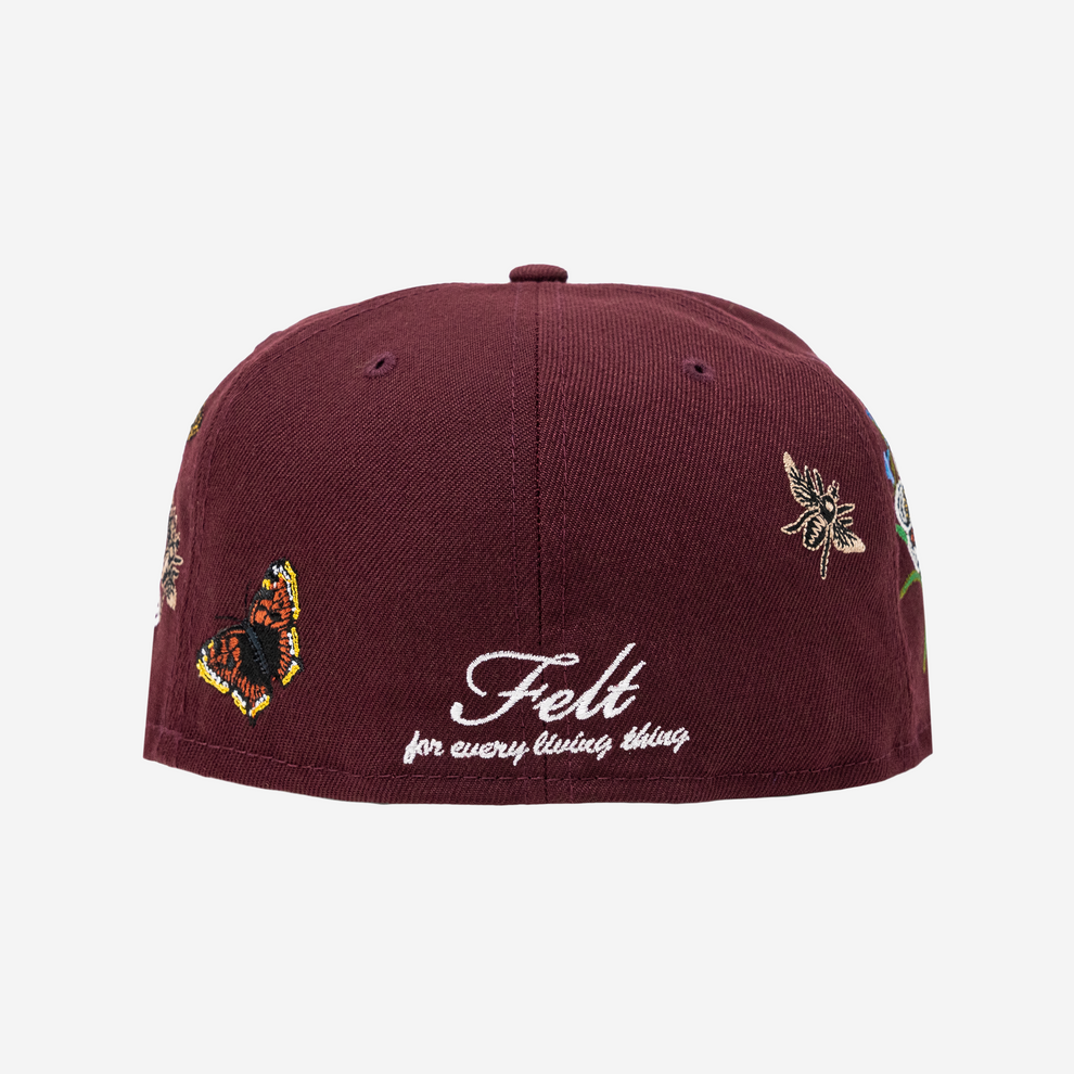 *New* Felt x New Era 'Atlanta Hawks-For Every Living Thing' 59Fifty Fitted Hat - Size 7-1/8 - Maroon