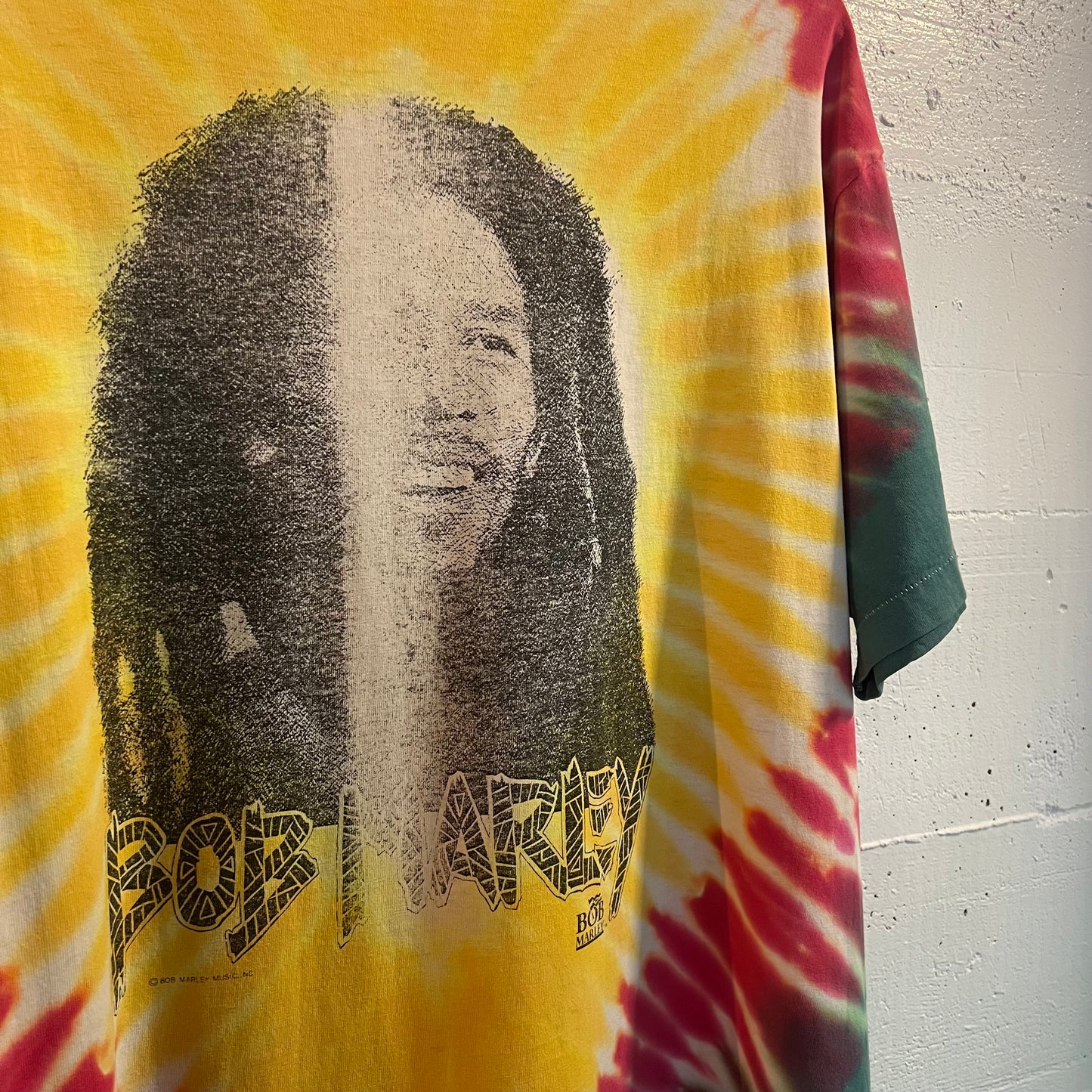 Vintage 90's Bob Marley Tuff Gong Single Stitch Tie Dye Rap T-Shirt - Size XL - Made In USA - Red/Green/Yellow-