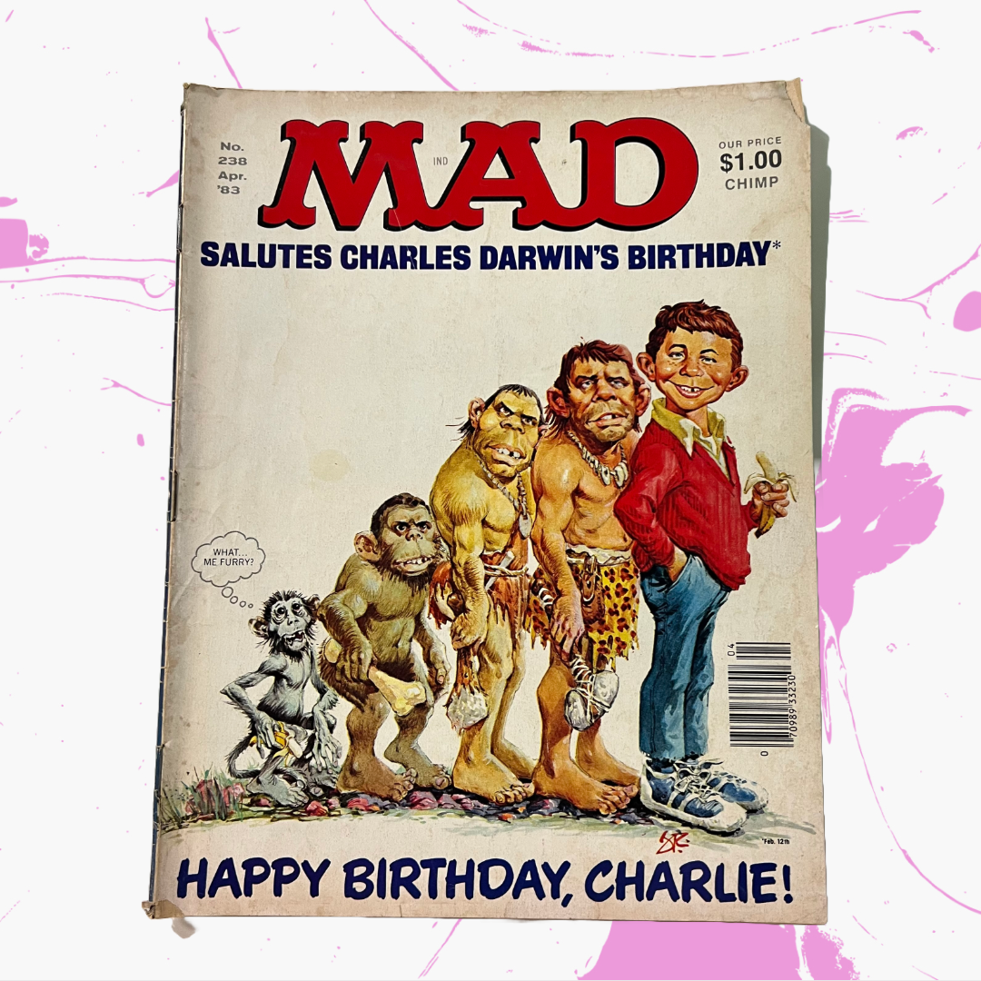 Vintage 1983 MAD Magazine 'No. 238 - Salutes Charles Darwin's Birthday'