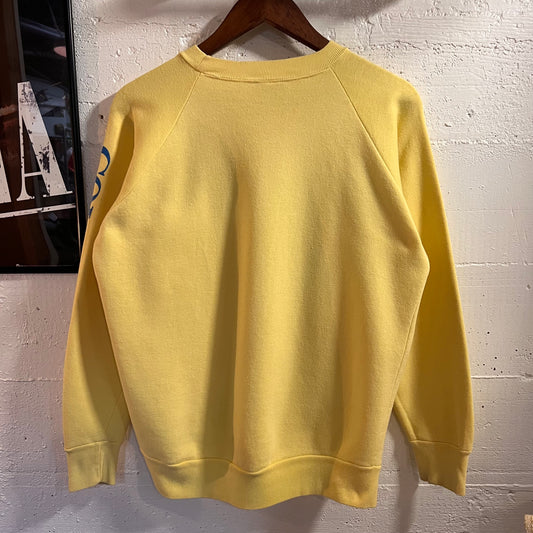 Vintage 80’s Colorado Skiing Raglan Sleeve Crewneck Sweatshirt - Size Large - Yellow/Green/Blue