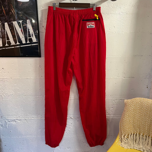 Vintage 90's Marlboro Adventure Team Nylon Track Pants - Size Large - Red/Black/Yellow