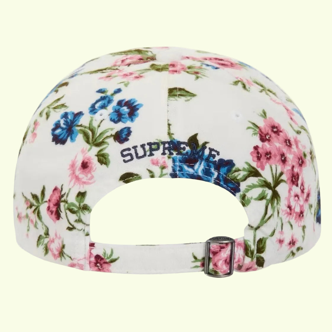 *New* Supreme Floral Flannel 6-Panel Hat - O/S - SS26 - White - Made In USA