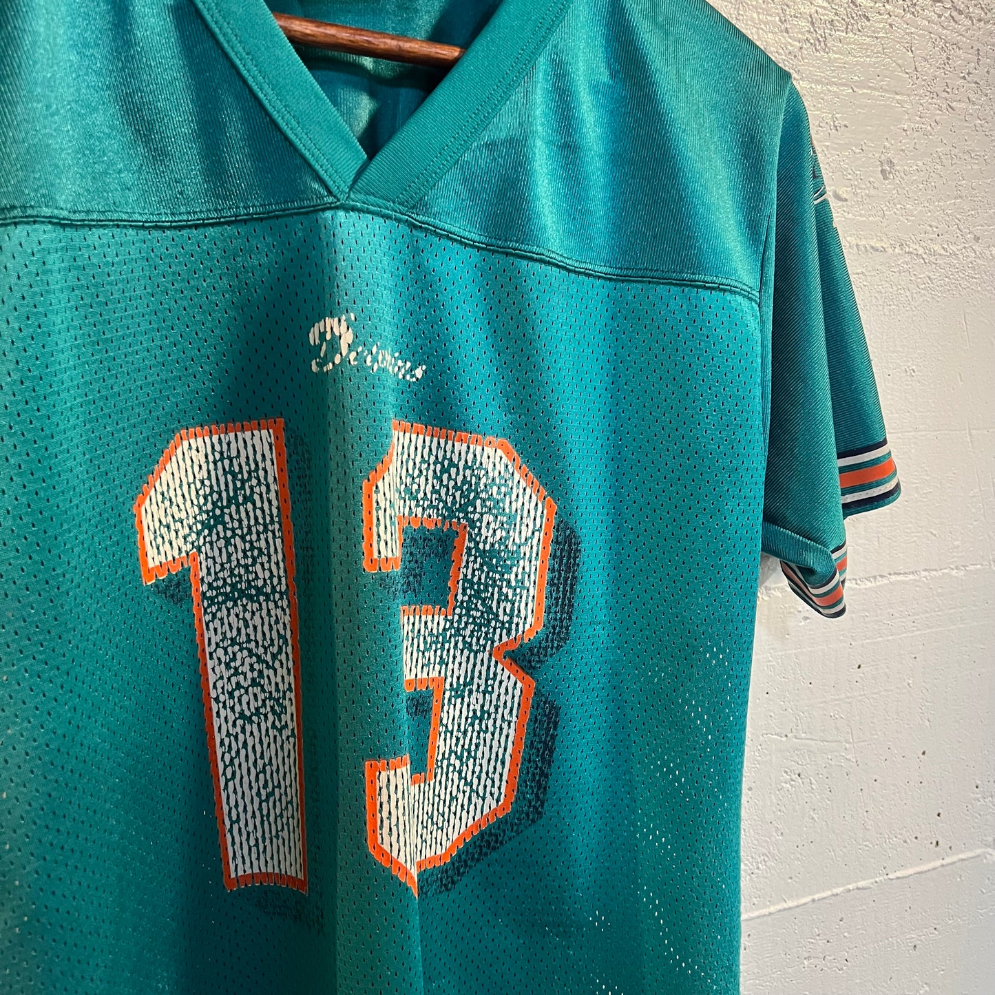 Vintage Logo Athletic Miami Dolphins ‘Marino #13’ Mesh Football Jersey - Size Medium - Teal/Orange/White