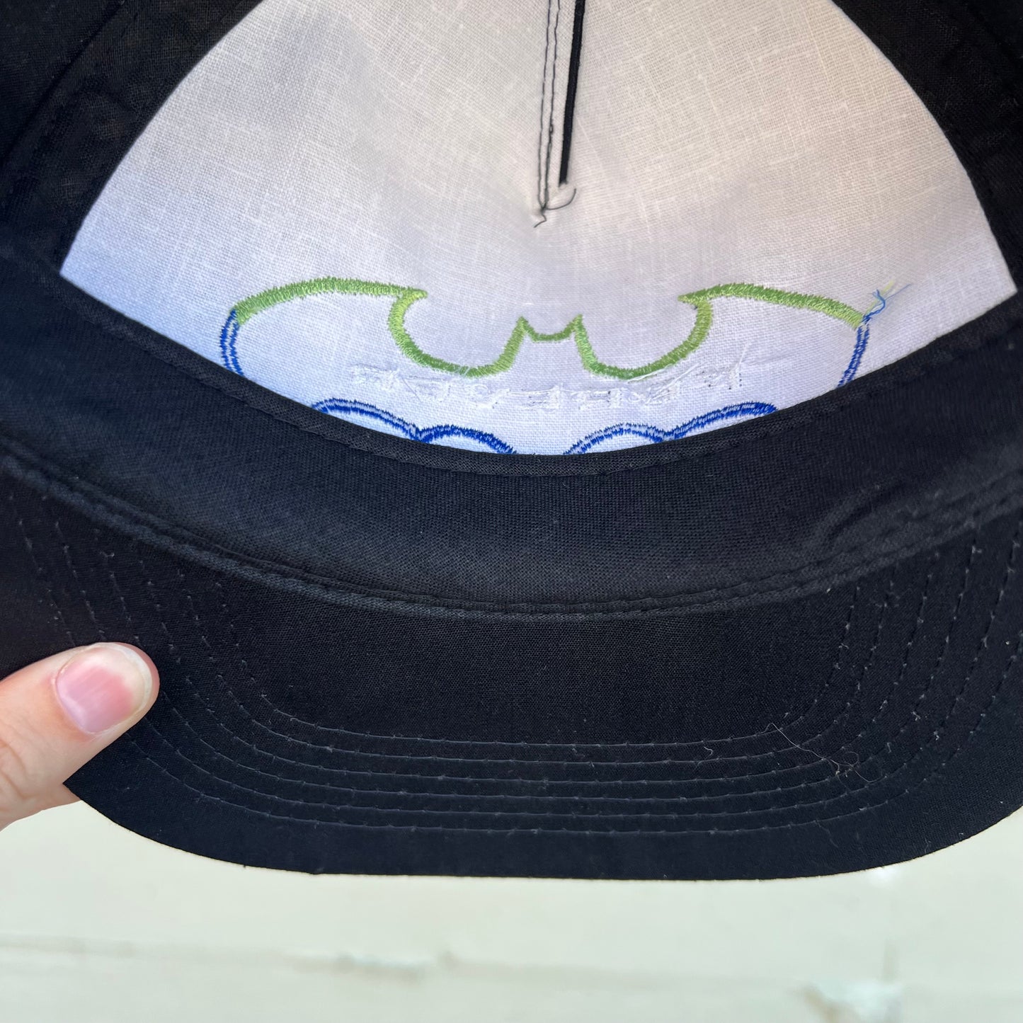 Vintage 90's Batman Forever Embroidered Bat Symbol Logo Snapback Hat - O/S - Black