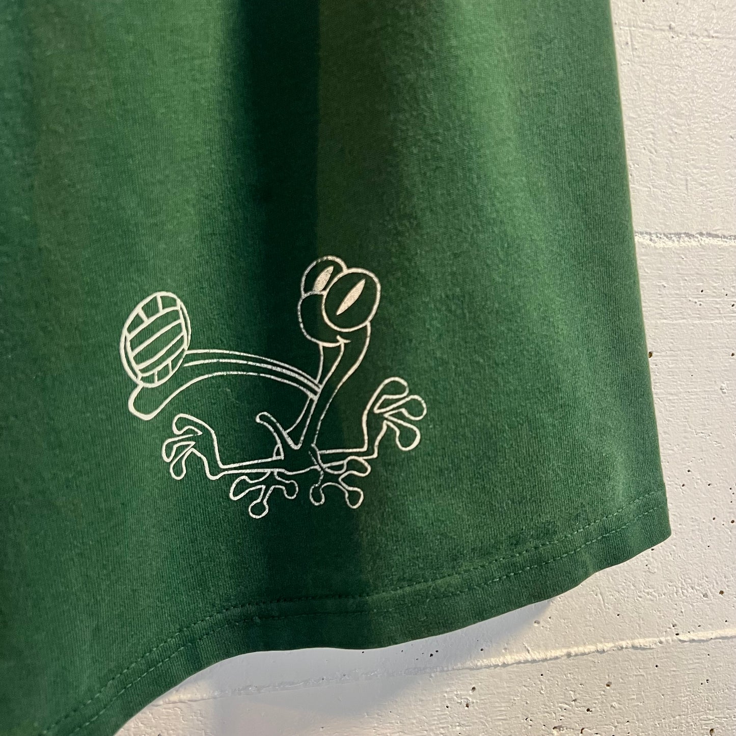 Vintage Jerzees Volleyball Cotton Adjustable Waist Shorts - Size Medium - Made In USA - Green