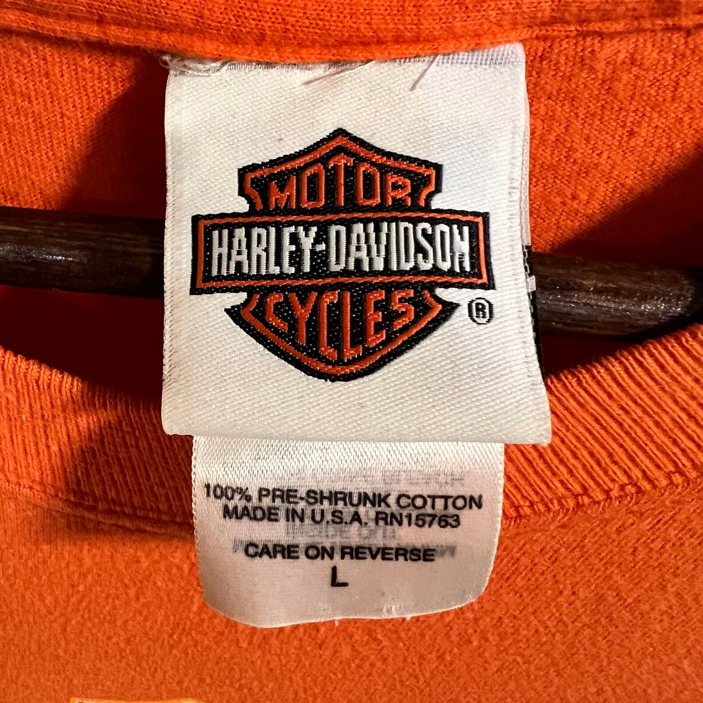 Vintage Y2K Harley Davidson Sturgis SD T-Shirt - Size Large - Made In USA - Blaze Orange