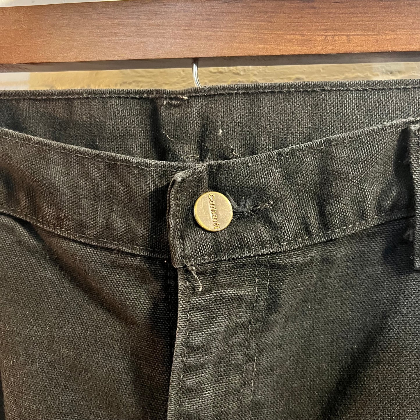Vintage Carhartt Duck Canvas Original Fit Double Knee Work Pants - Size 35" x 32" - Black - B136 BLK
