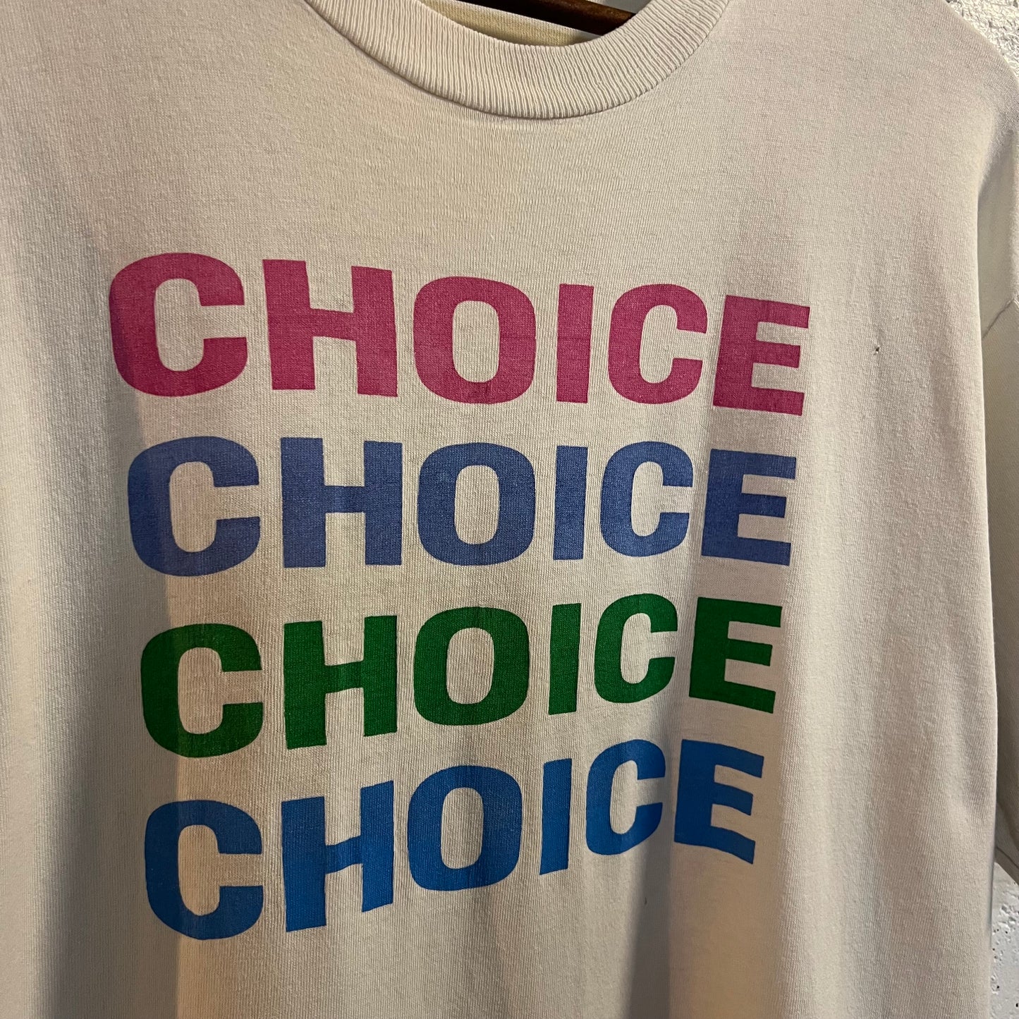 Vintage 90's Distressed Single Stitch 'Choices' T-Shirt - Size XL - White