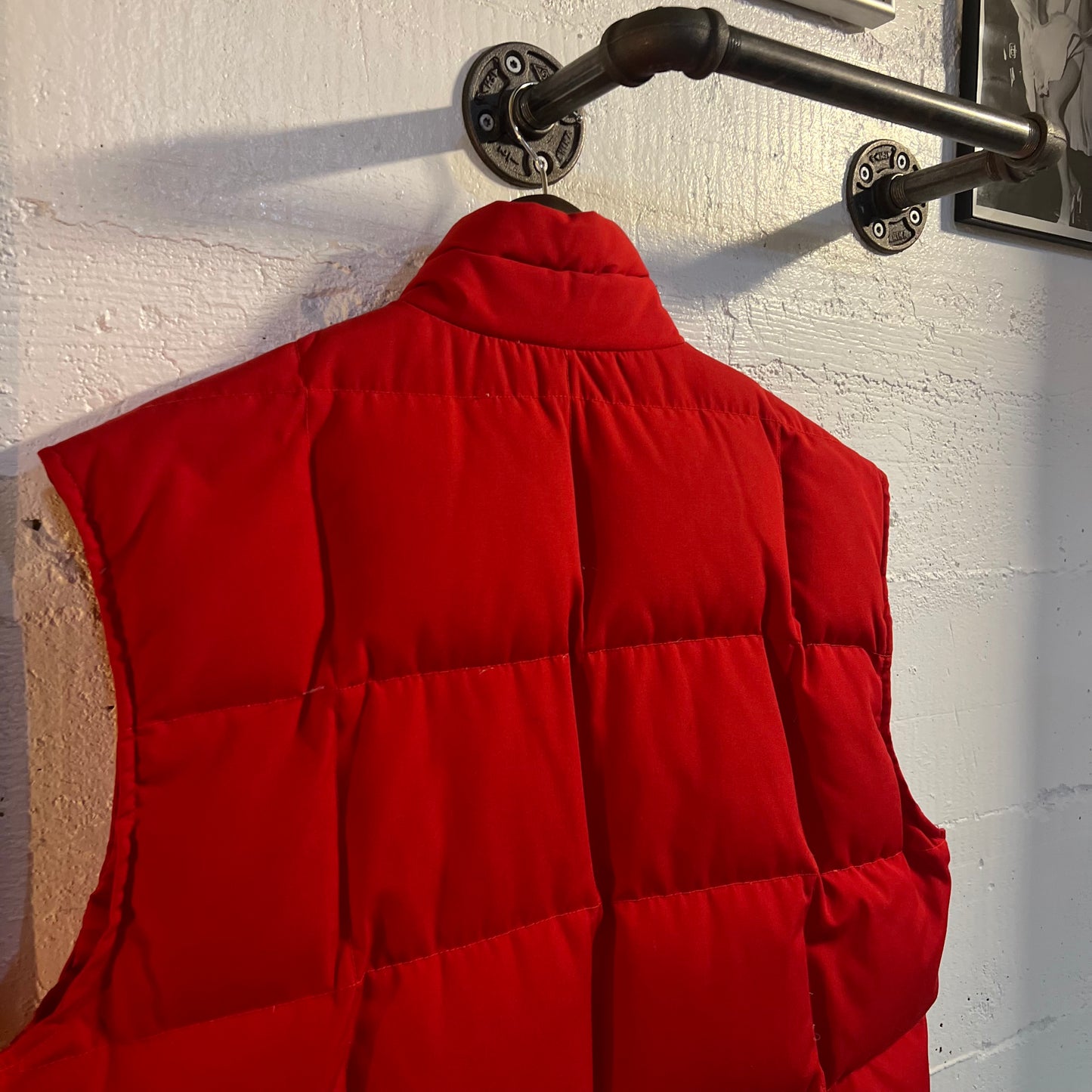 Vintage 1980's Black Sheep Western Down Puffer Snap Vest - Size Medium - Red