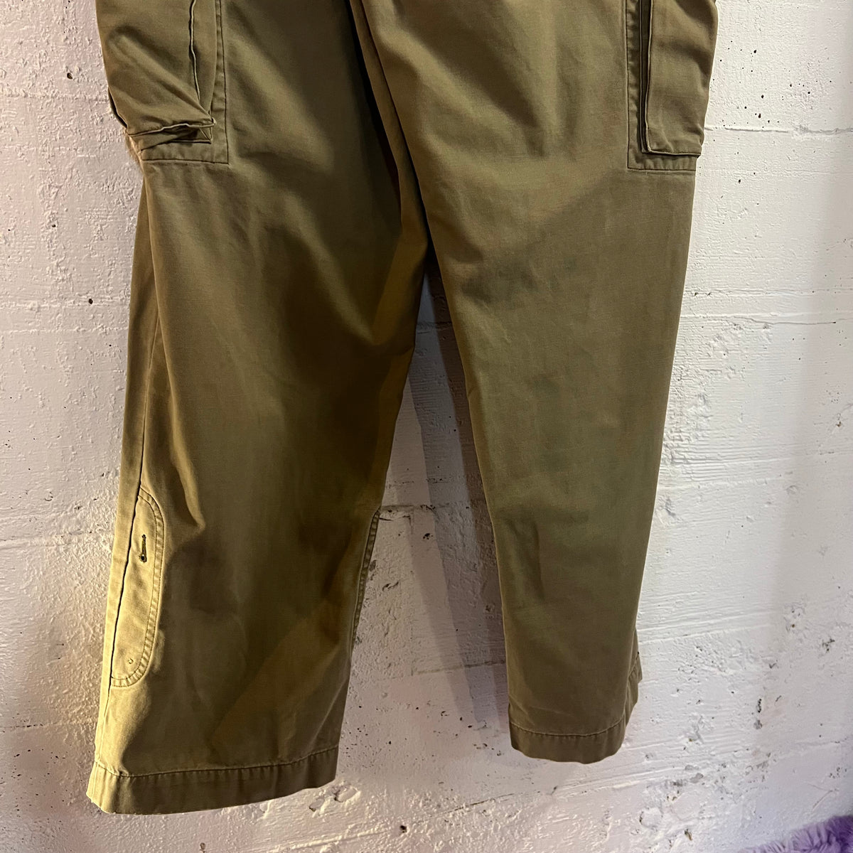 Vintage 90's Polo Ralph Lauren Multi Pocket Olive Drab Cotton Roll-Up Cargo Pants - Size 34" x 32" - Olive Drab