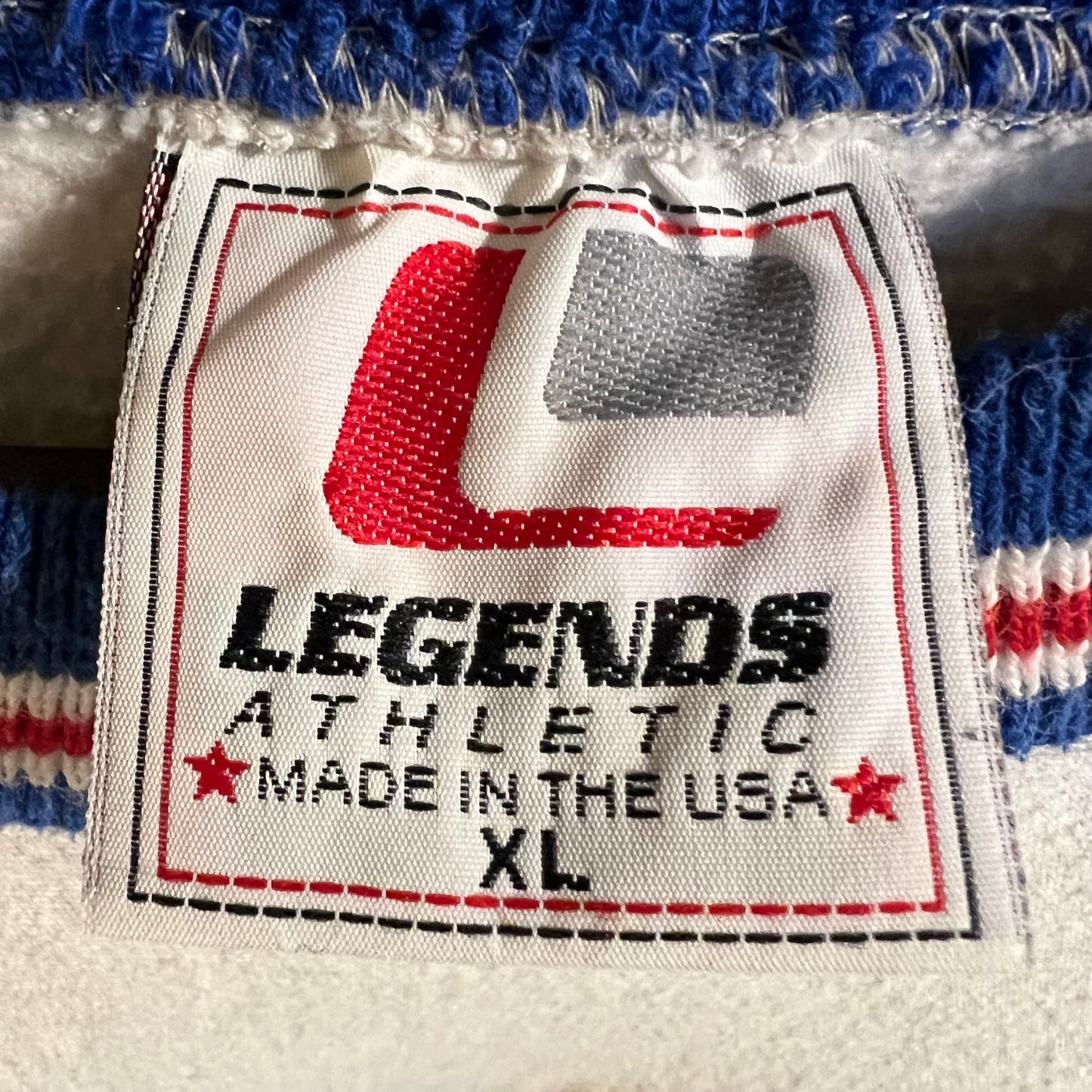Vintage Embroidered Spokane Chiefs Hockey Team Jacquard Collar Crewneck Sweatshirt - Size XL - Made In USA - Heather Grey/Blue/Red