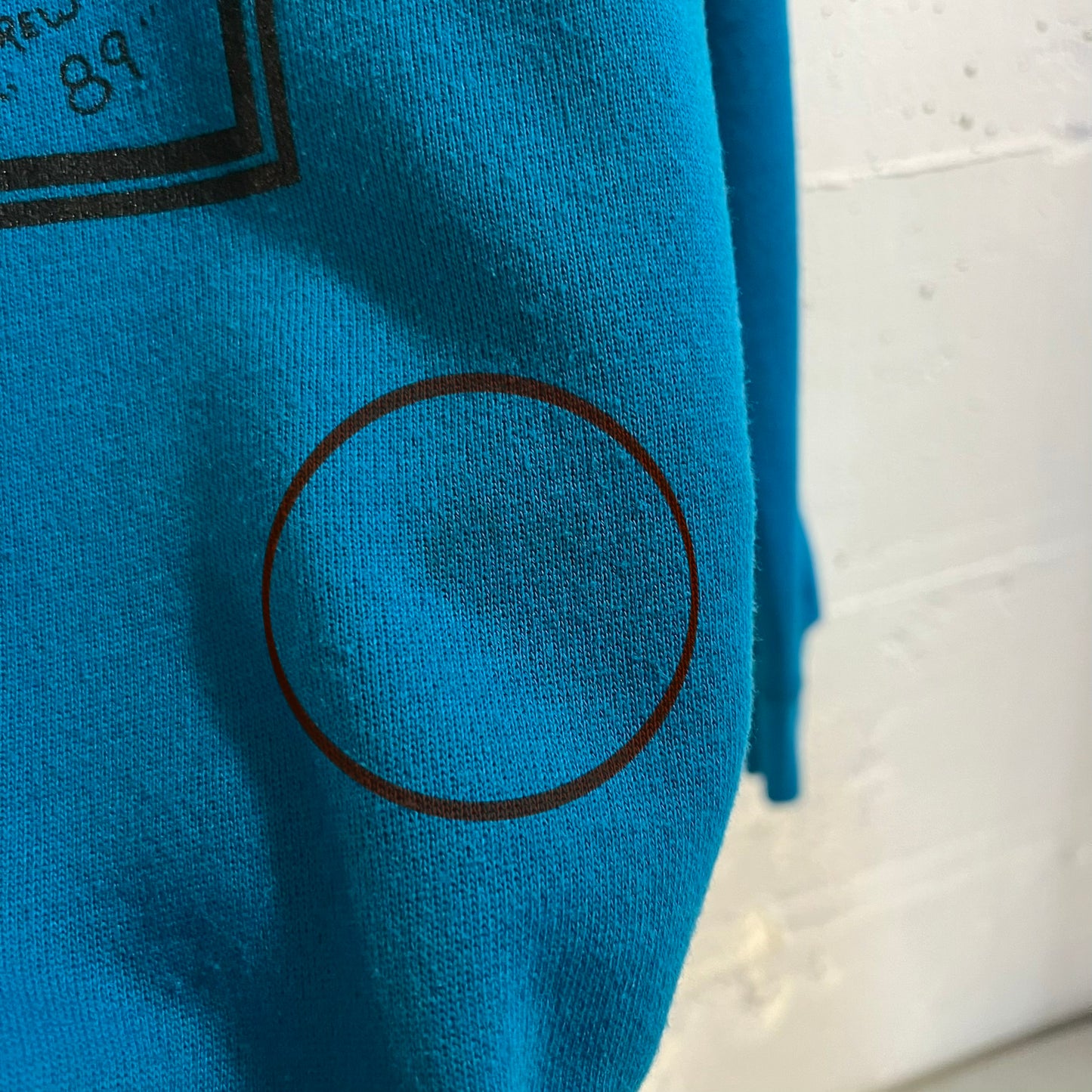 Vintage 80’s ‘Crew Of 89’ Raglan Sleeve Crewneck Sweatshirt - Size Medium - Made In USA - Turquoise/Black
