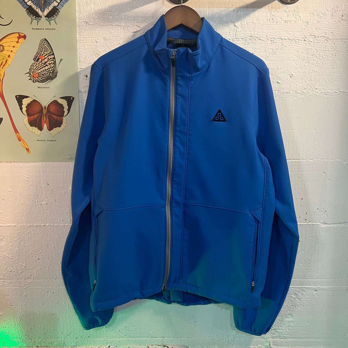 Vintage Y2K Nike ACG Fleece Lined Waterproof Shell Jacket - Size Large - Blue