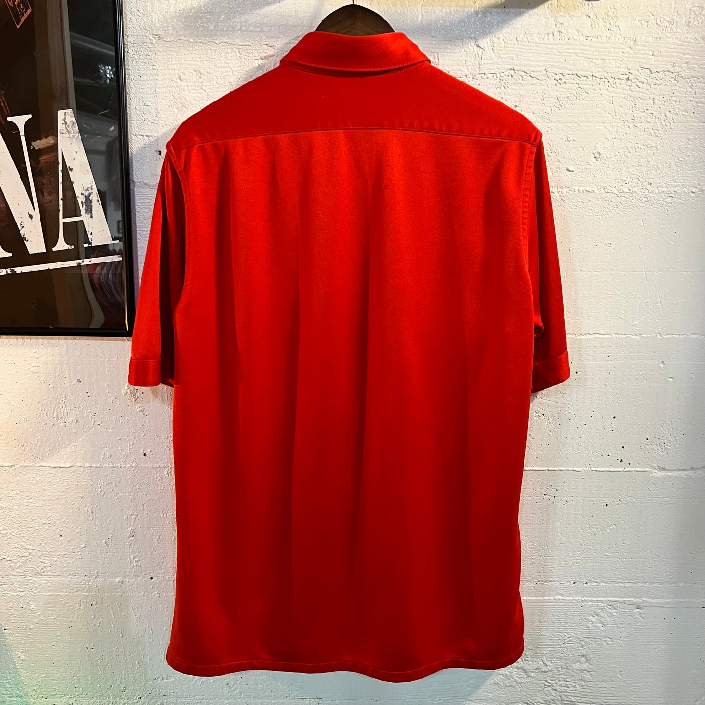 True Vintage 70’s JCPenney Polyester Short Sleeve Button Up Shirt - Size XL - Red