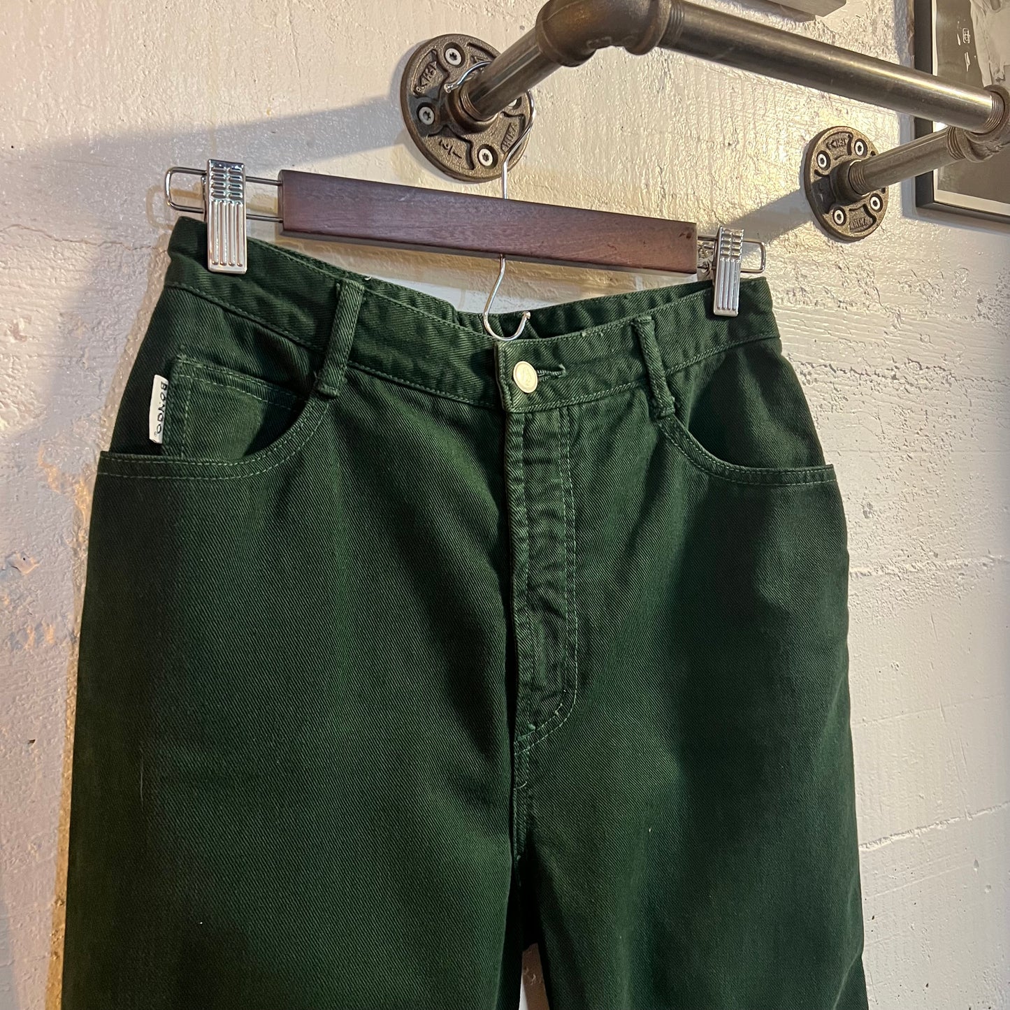 Vintage Bongo By Gene Montesano Denim Jeans - Size 9 - Made In USA - Dark Green