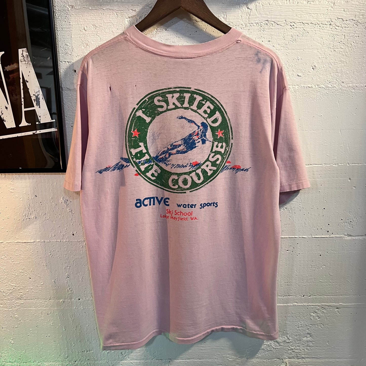 Vintage 90's Distressed Single Stitch 'Active Water Sports' Graphic T-Shirt ' - Size XL - Made In USA