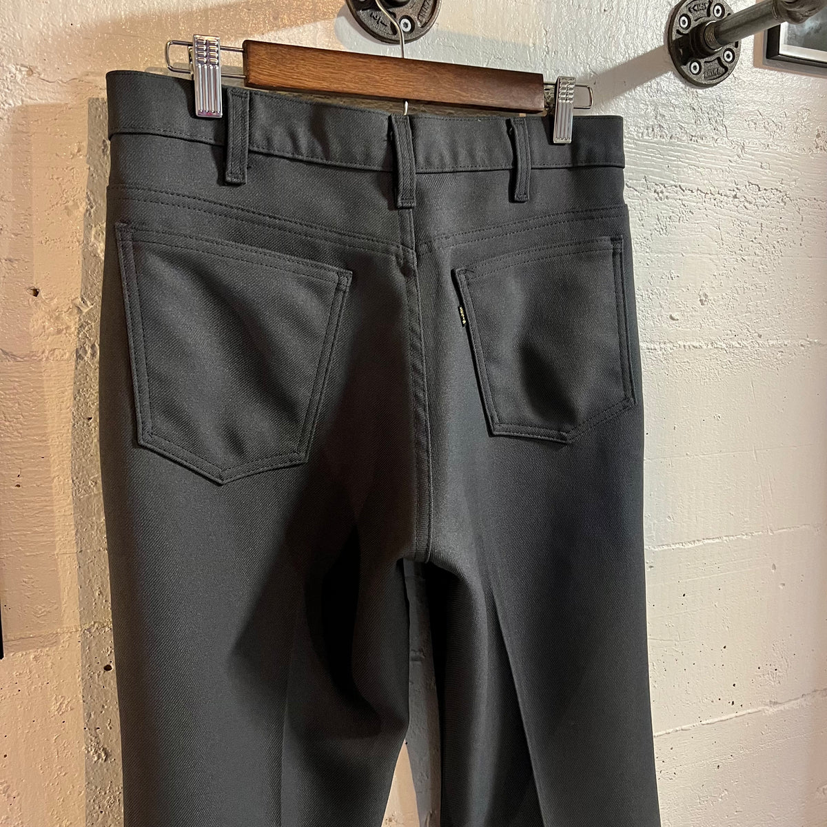 True Vintage Levi's 517 Sta-Prest Boot Cut Pleated Pants - Size 30" x 30" - Made In USA - Charcoal Gray - Talon Zipper
