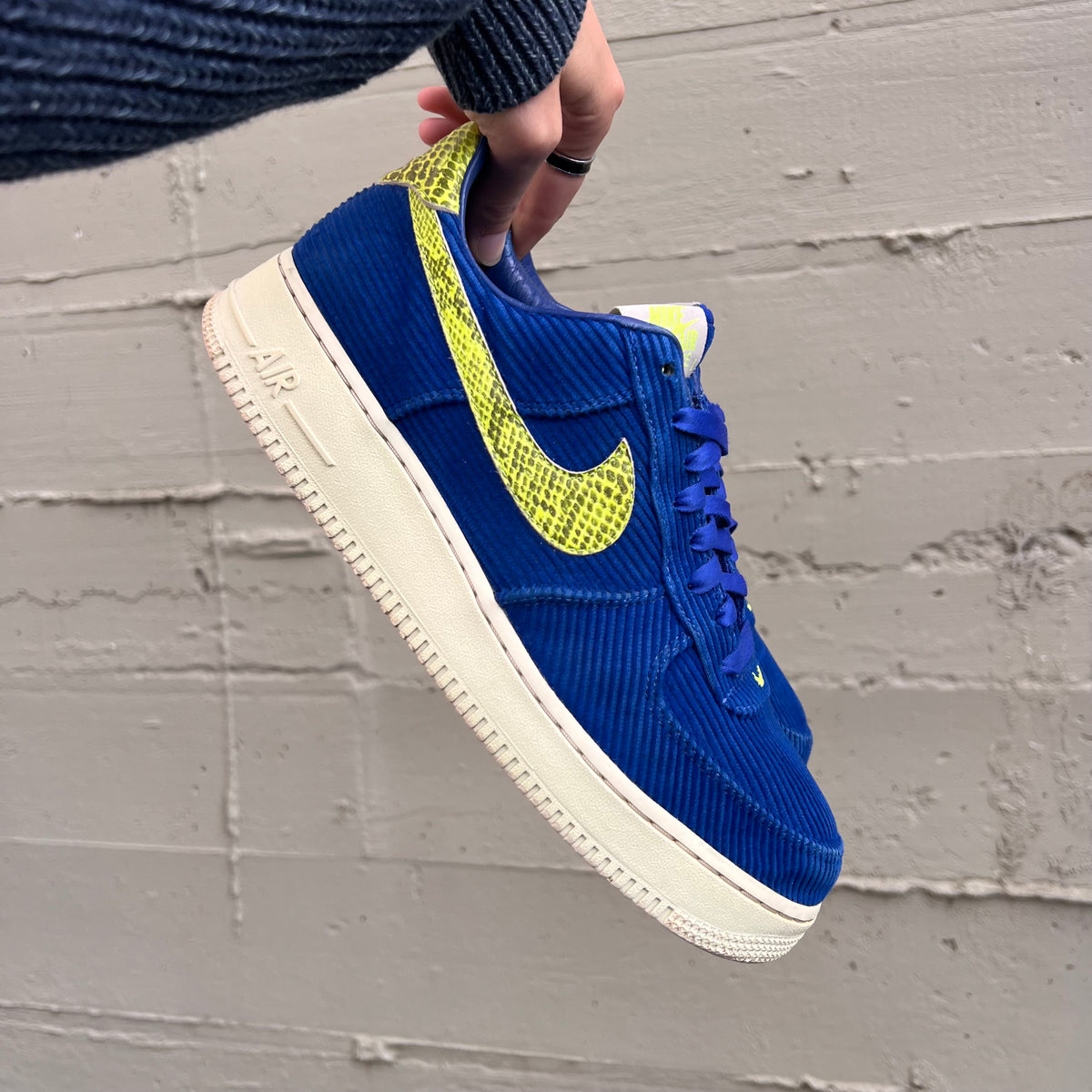 *Pre-Owned* Nike x Olivia Kim Air Force 1 '07 'No Cover' - Size 11W/9.5M - Navy/Yellow-Sail - CK3314-400