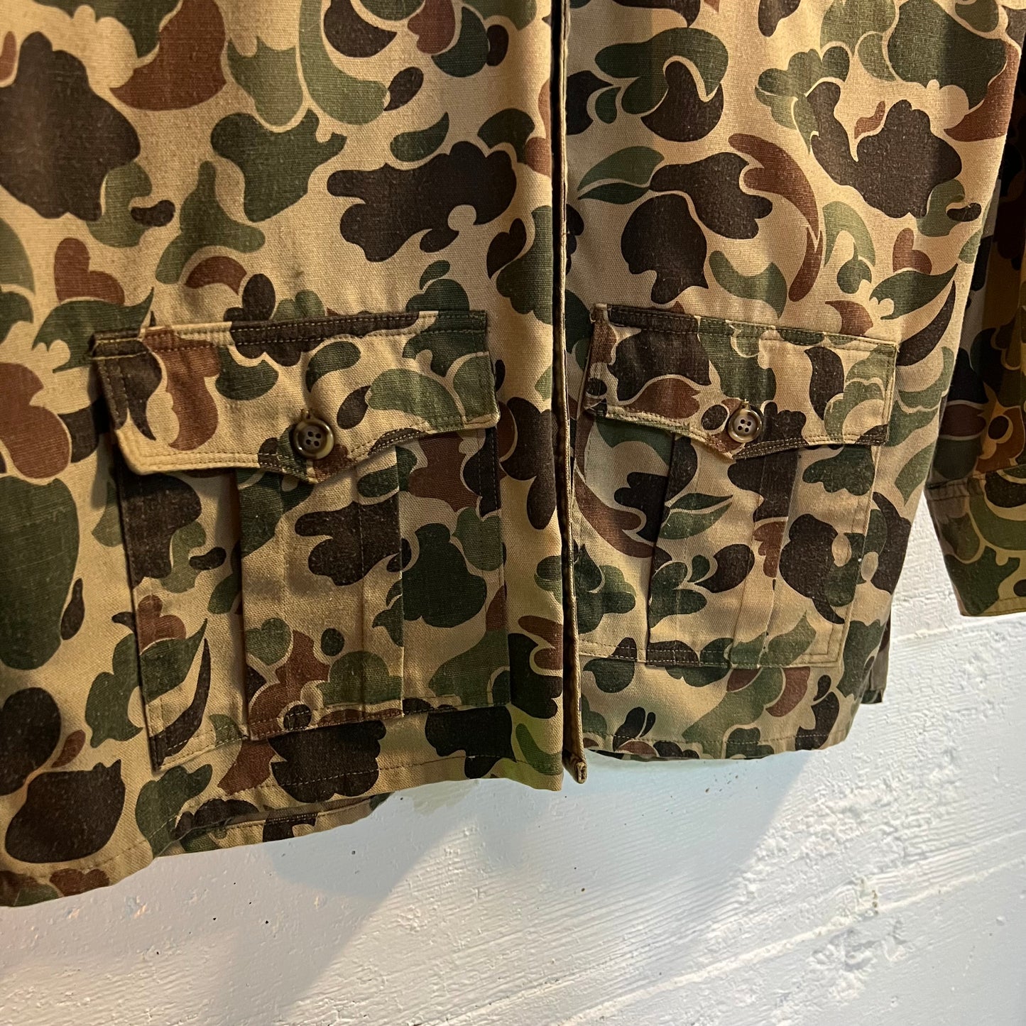 True Vintage 60's/70's Frogskin/Duck Camo Field Jacket Shirt - Size M/L - Cotton