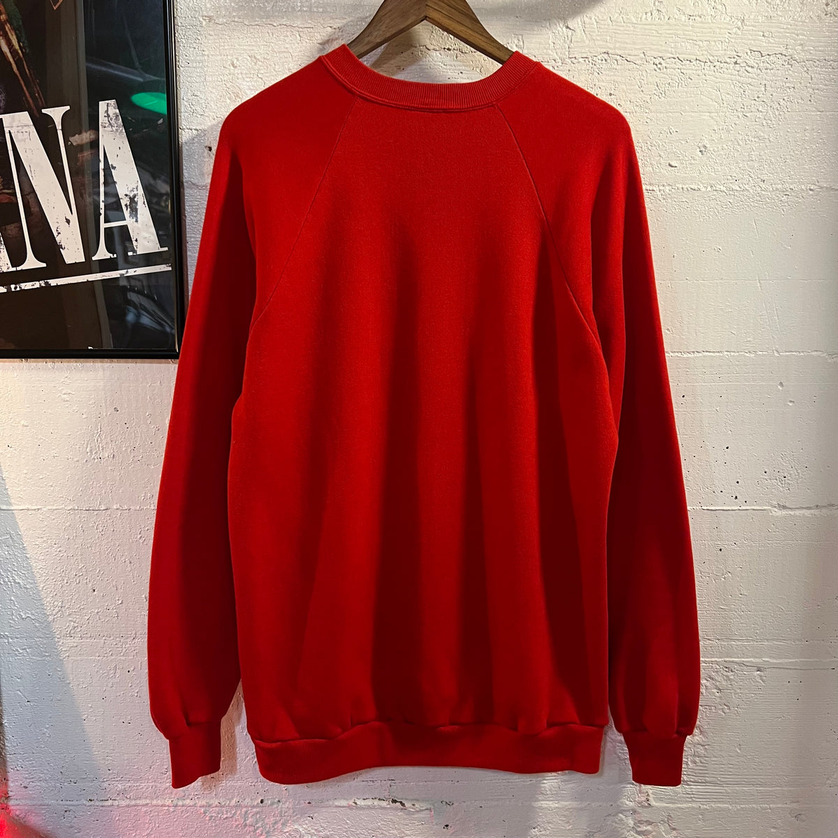 Vintage 80’s Jerzees Property Of Oklahoma Athletic Department Raglan Crewneck Sweatshirt - Size XL - Made In USA - Red/White
