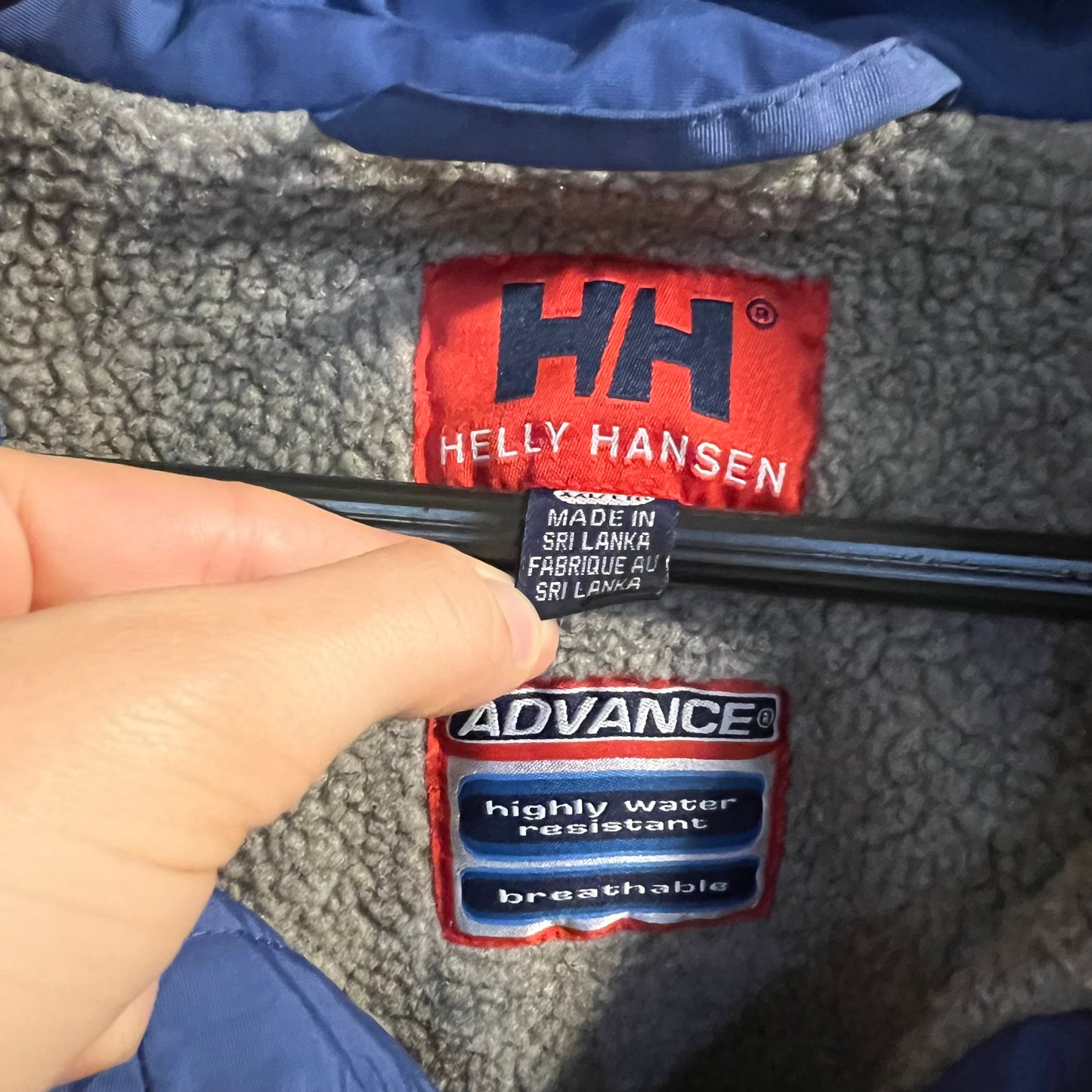 Vintage 90's Helly Hansen Advance Fleece Lined Full Zip Rain Jacket - Size XXL - Blue/White/Black