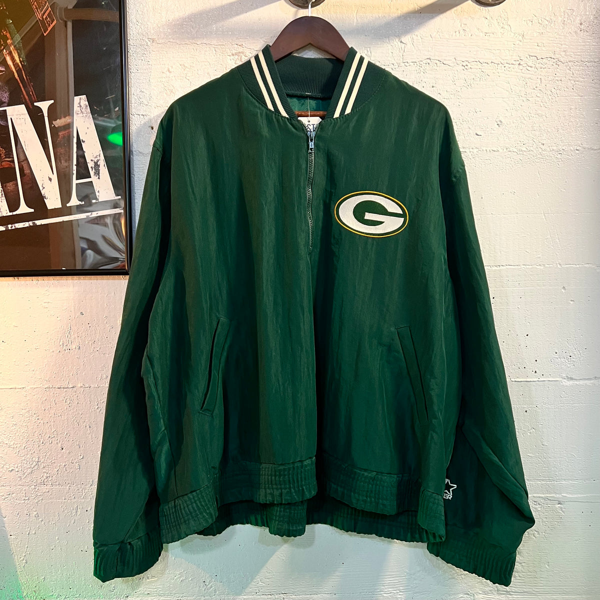 Vintage Green Bay Packers 1/4 Zip Starter Jacket - Size Large - Made In USA