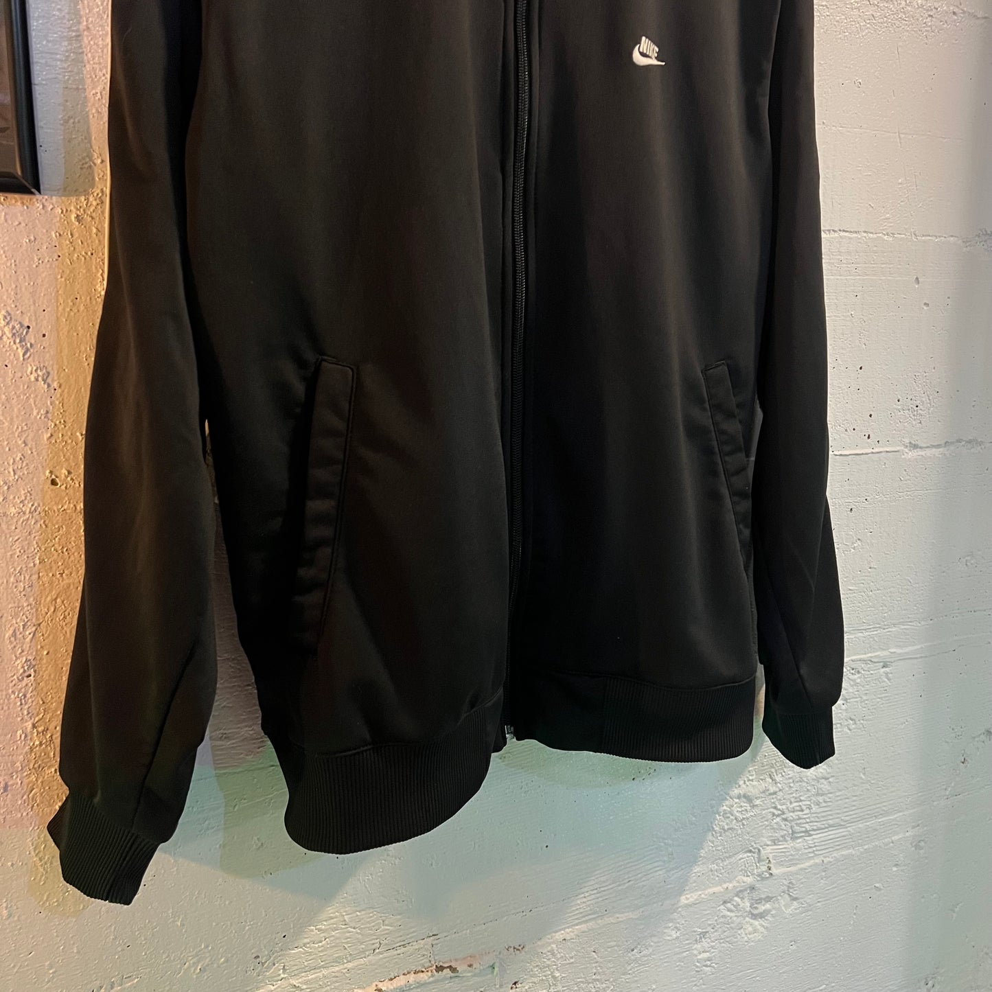 Vintage 2000's Nike Embroidered Sleeve Piping Track Jacket - Size Medium - Black/White