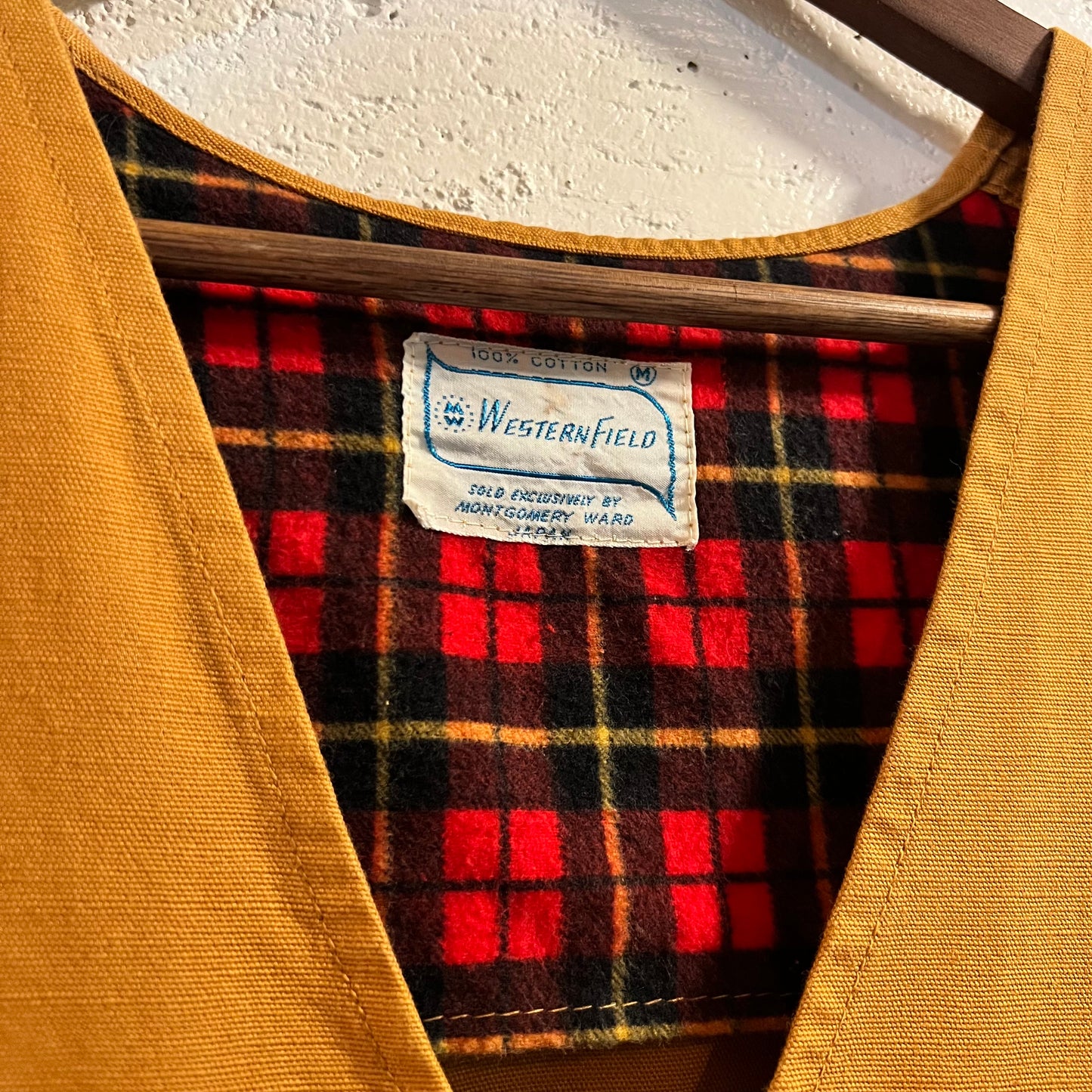 Vintage 1950's Western Field By Montgomery Ward Canvas Hunting Vest - Size Medium - Made In Japan -