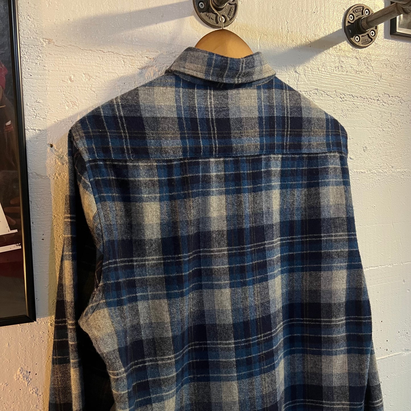 Vintage Fieldmaster Wool Blend Plaid Flannel - Size Medium - Blue/Grey