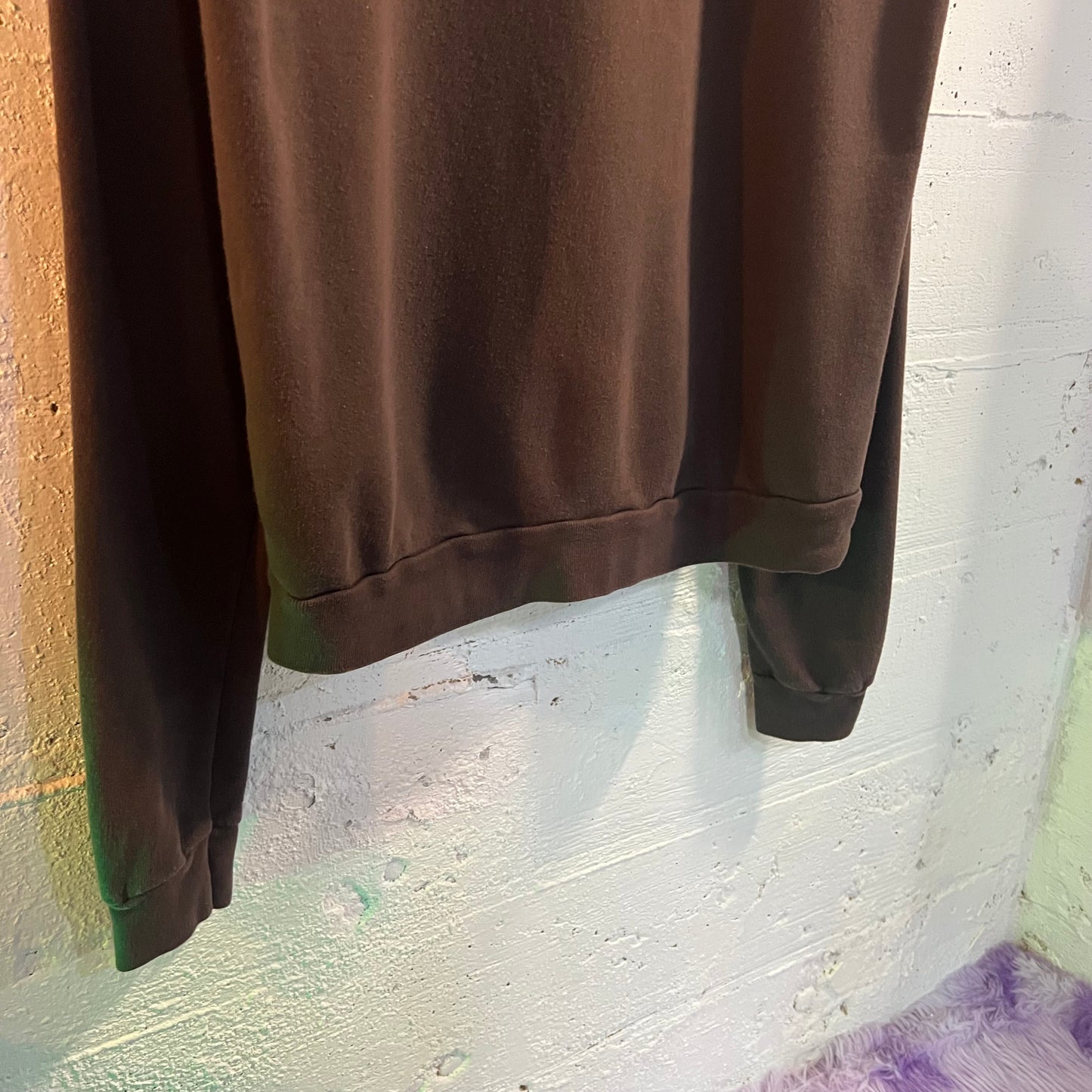 Vintage 2000's American Apparel Blank Zip Up Sweatshirt - Size XL - Brown - Made In USA