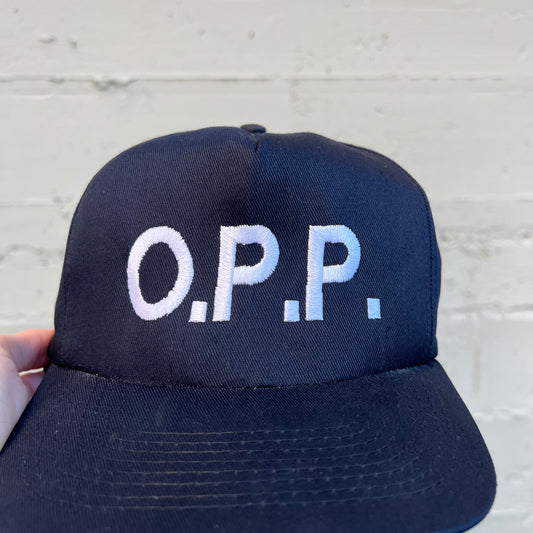 Vintage 90's Naughty By Nature 'O.P.P' Embroidered Snapback Hat - O/S - Black/White