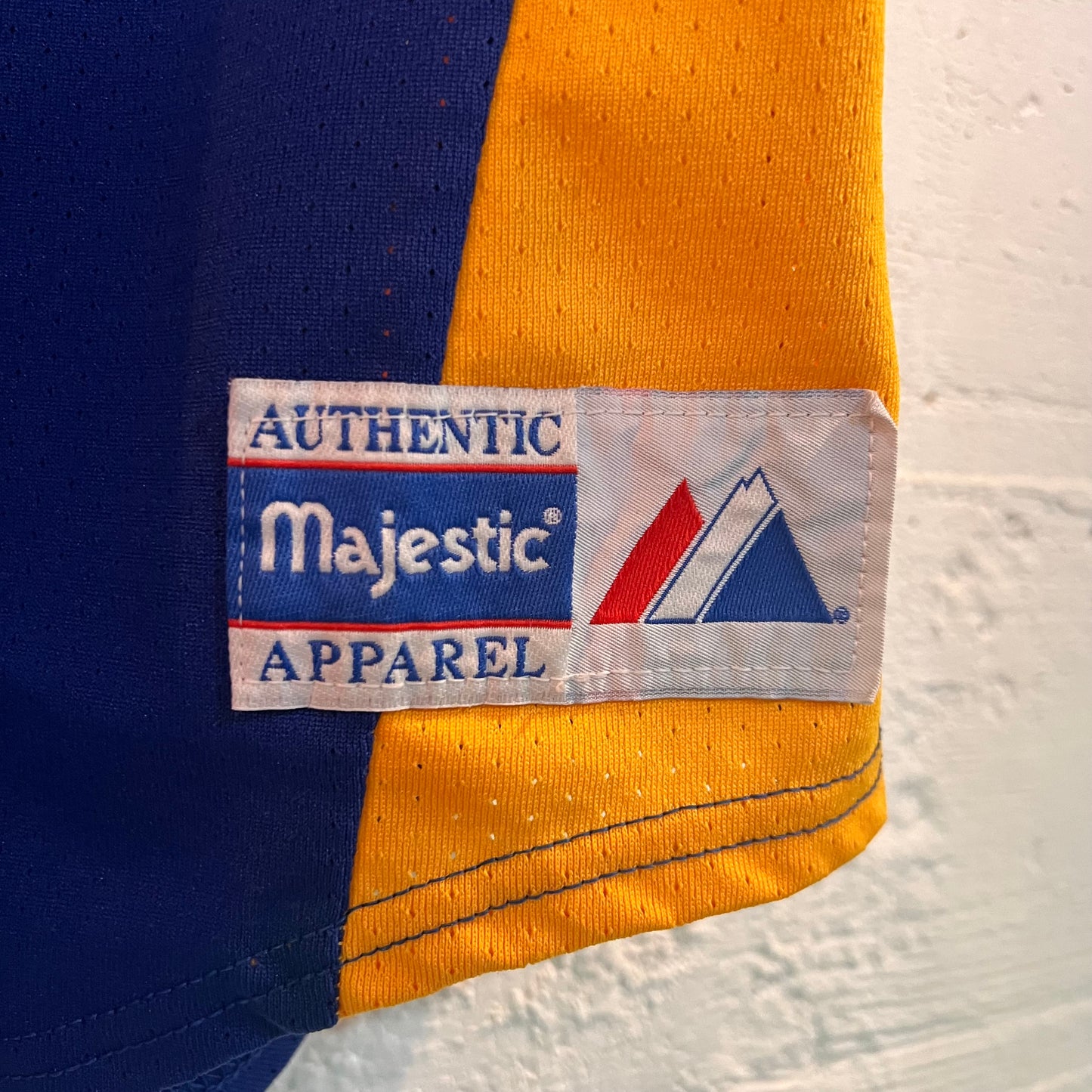 Vintage 90's Los Angeles Ram's Majestic Baseball Style Jersey - Size XL - Made In USA - Blue/Yellow