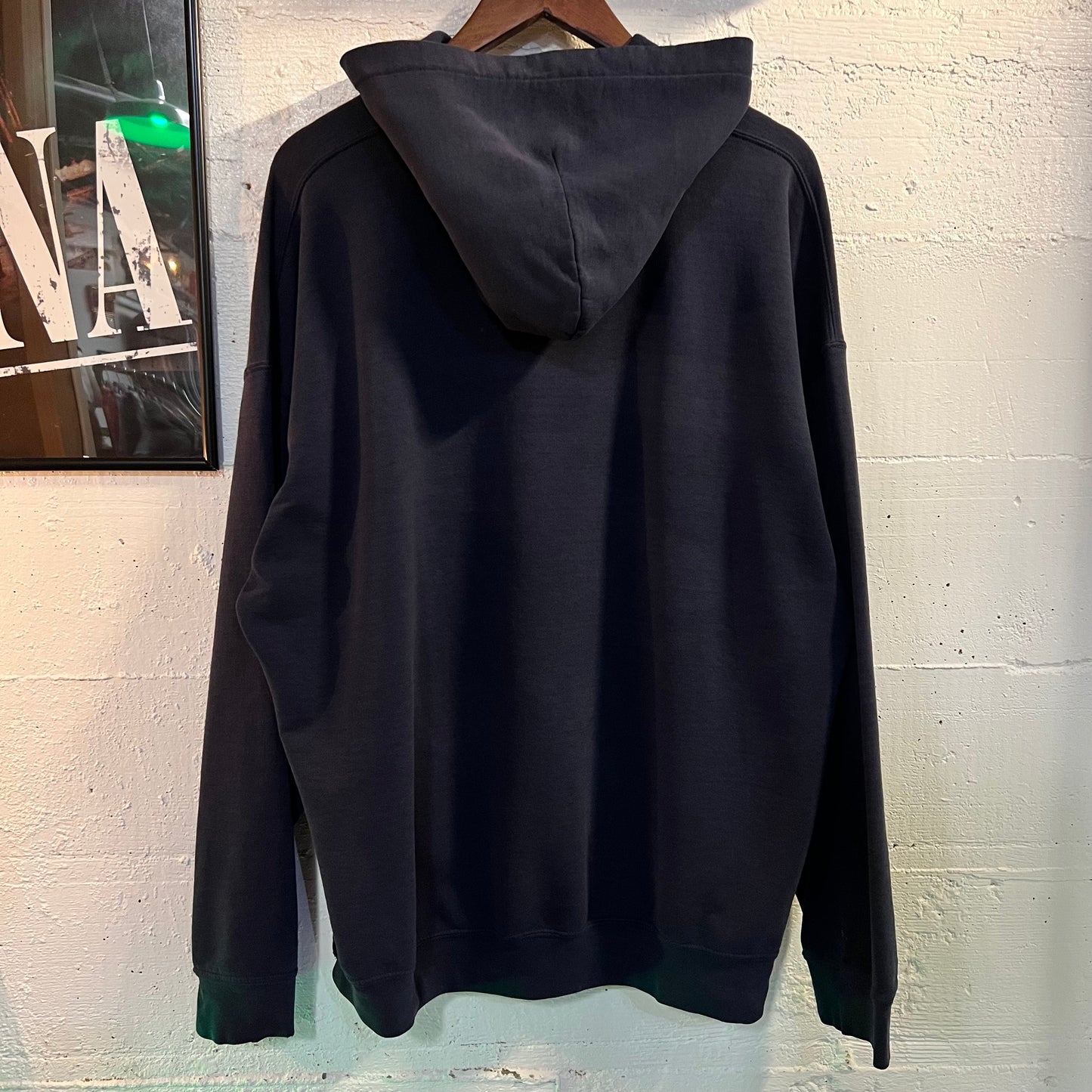 Vintage 90's Distressed Native Totem Art Pullover Hoodie - Size XL - Faded Navy