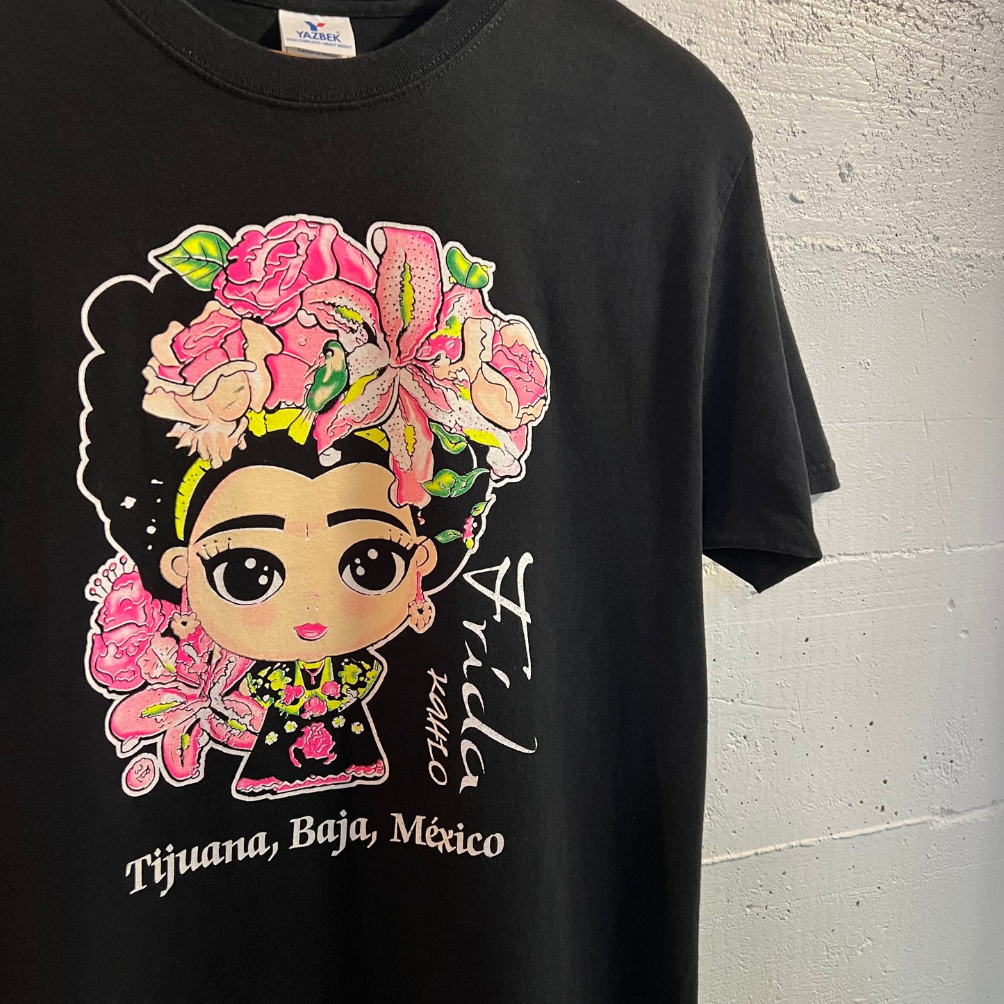 Vintage Y2K Frida Kahlo ‘Tijuana, Baja, Mexico’ T-Shirt - Size Medium - Black/Multi
