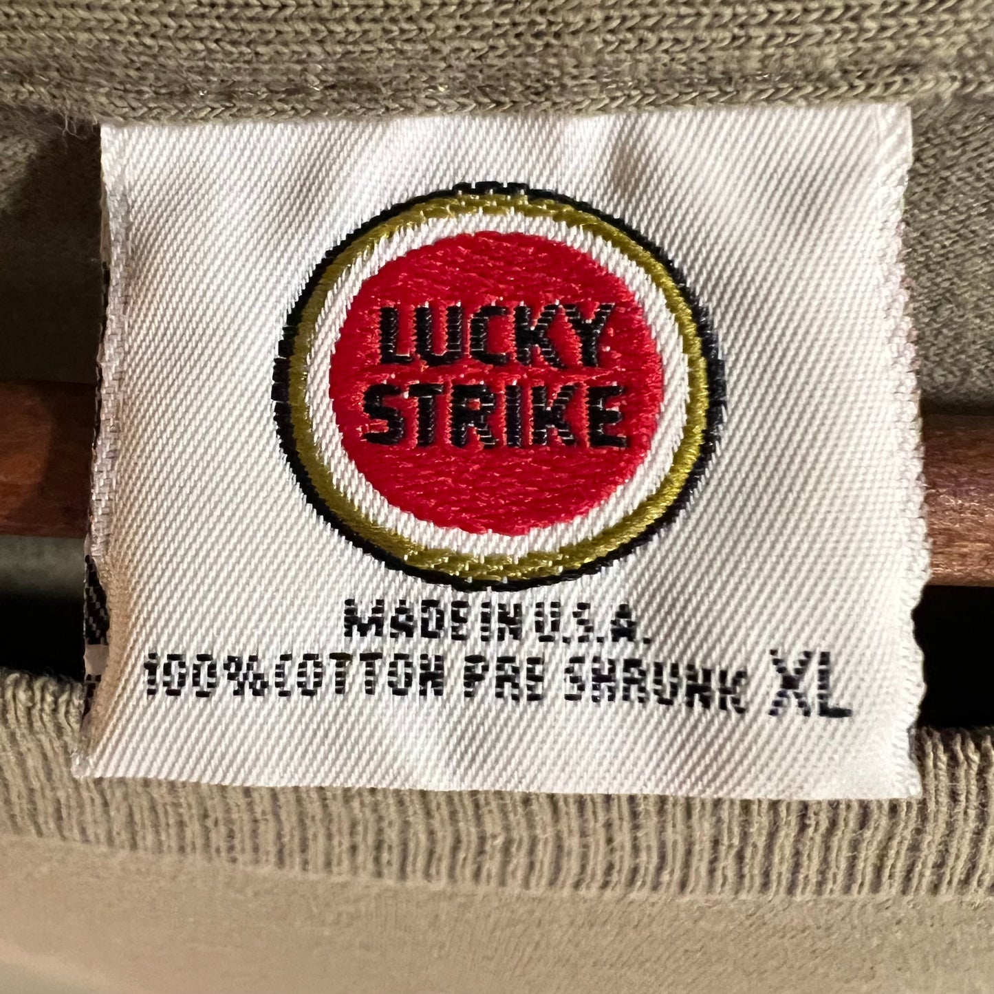 Vintage Lucky Strike Single Stitch Pocket T-Shirt - Size XL - Made In USA - Sage Green