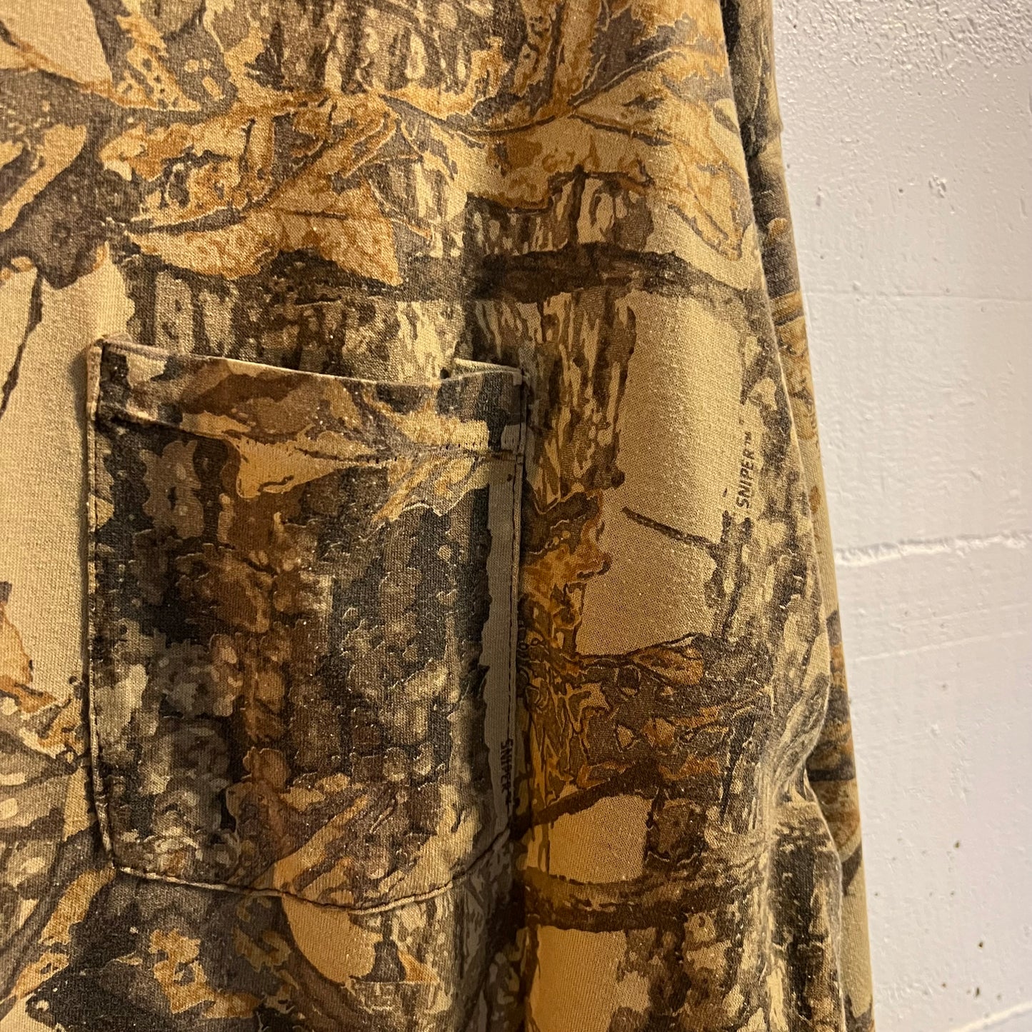 True Vintage Sniper Tree Camo Single Stitch Long Sleeve T-Shirt - Size XXL - Made In USA - Earthtoned