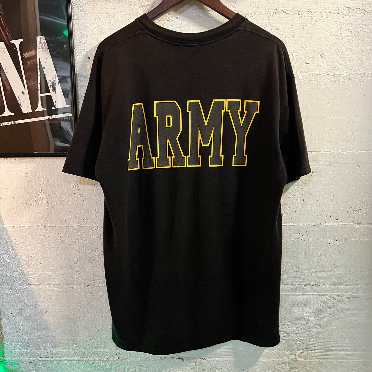 Vintage 90's U.S. Army Reflective Seal Double Sided T-Shirt - Size Large - Made In USA - Faded Black